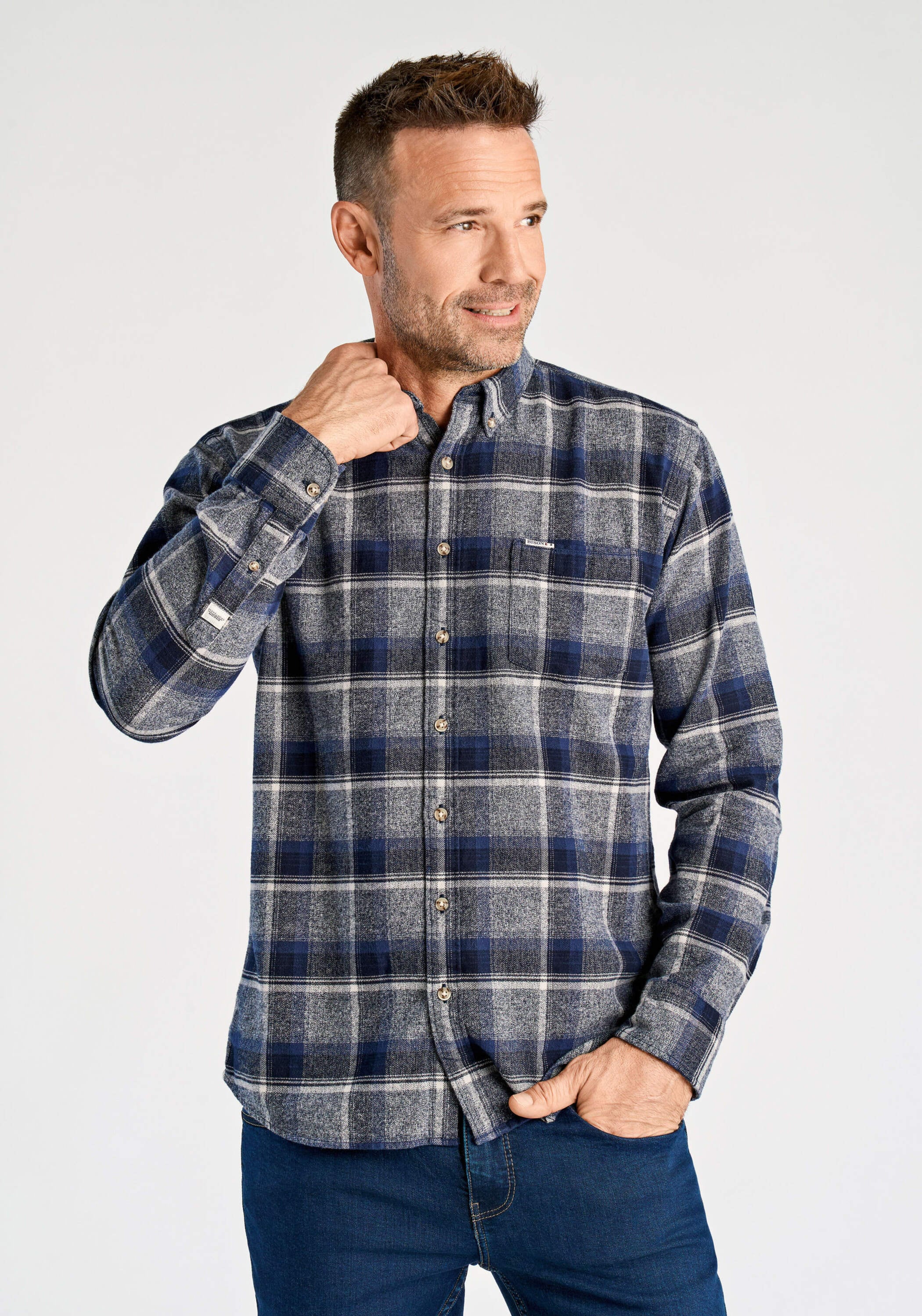 BISON Flanellhemd "Freizeithemd Regular Fit" günstig online kaufen