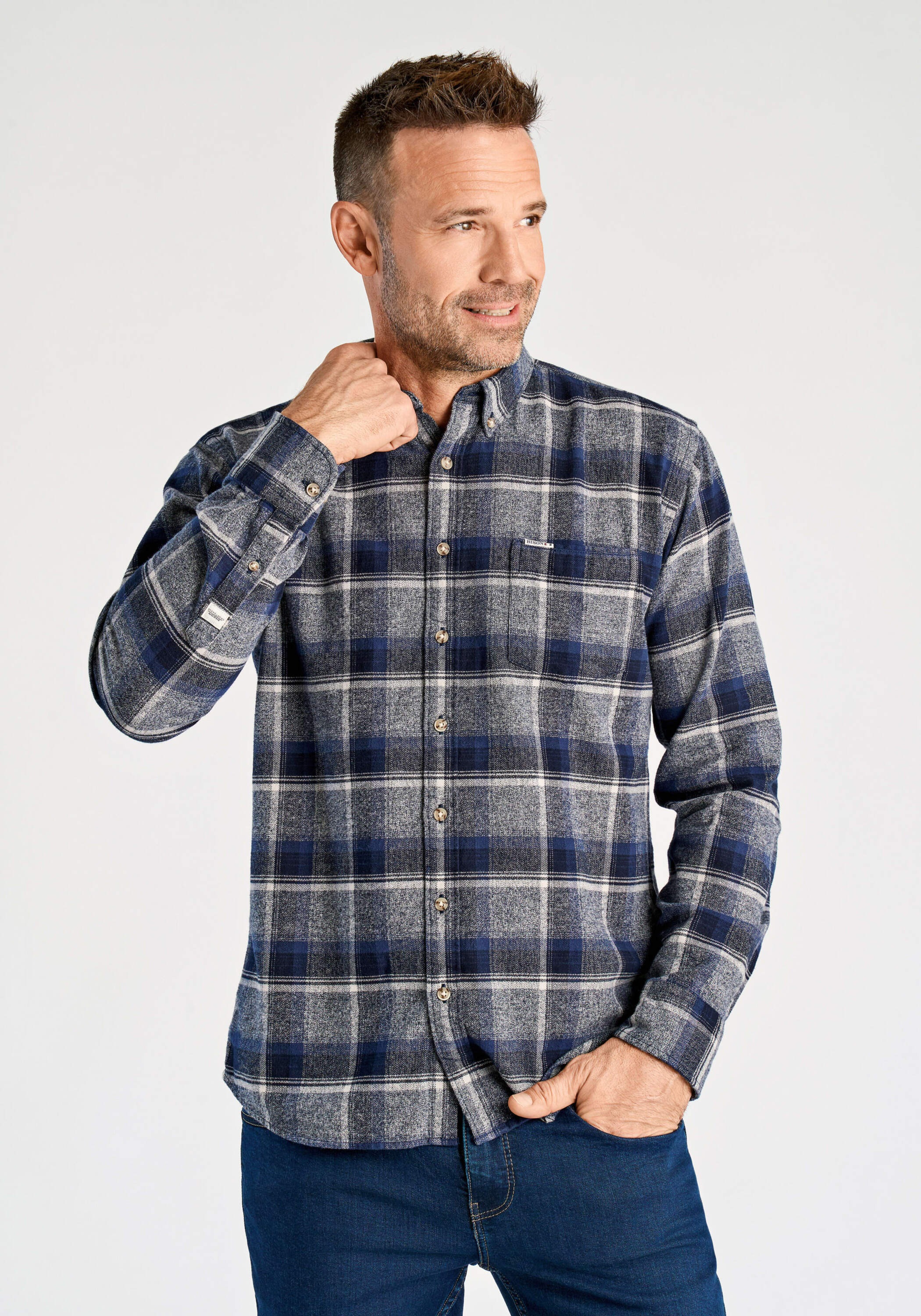 BISON Langarmhemd "Freizeithemd (Langarm) Regular Fit"