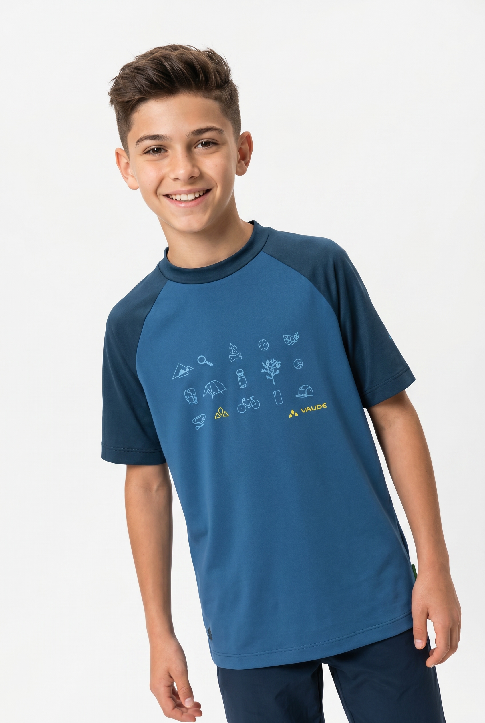 VAUDE Funktionsshirt "Kids Solaro T-Shirt III" für Kinder, elastisches Material, schnelltrocknend, hoher UV-Schutz