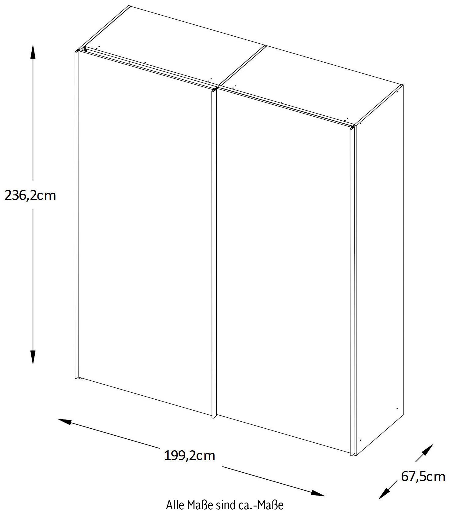 STAUD Schwebetürenschrank »Sonate Lucca, Made in Germany«, Mit vier verschiedenen Ausstattungsvarianten