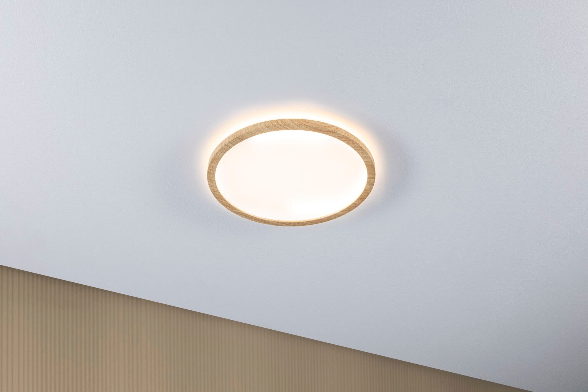 Paulmann LED Panel »Atria Shine IP44 16W 3000K 293mm Eiche Kunststoff«, 1 flammig-flammig, Hintergrundbeleuchtung