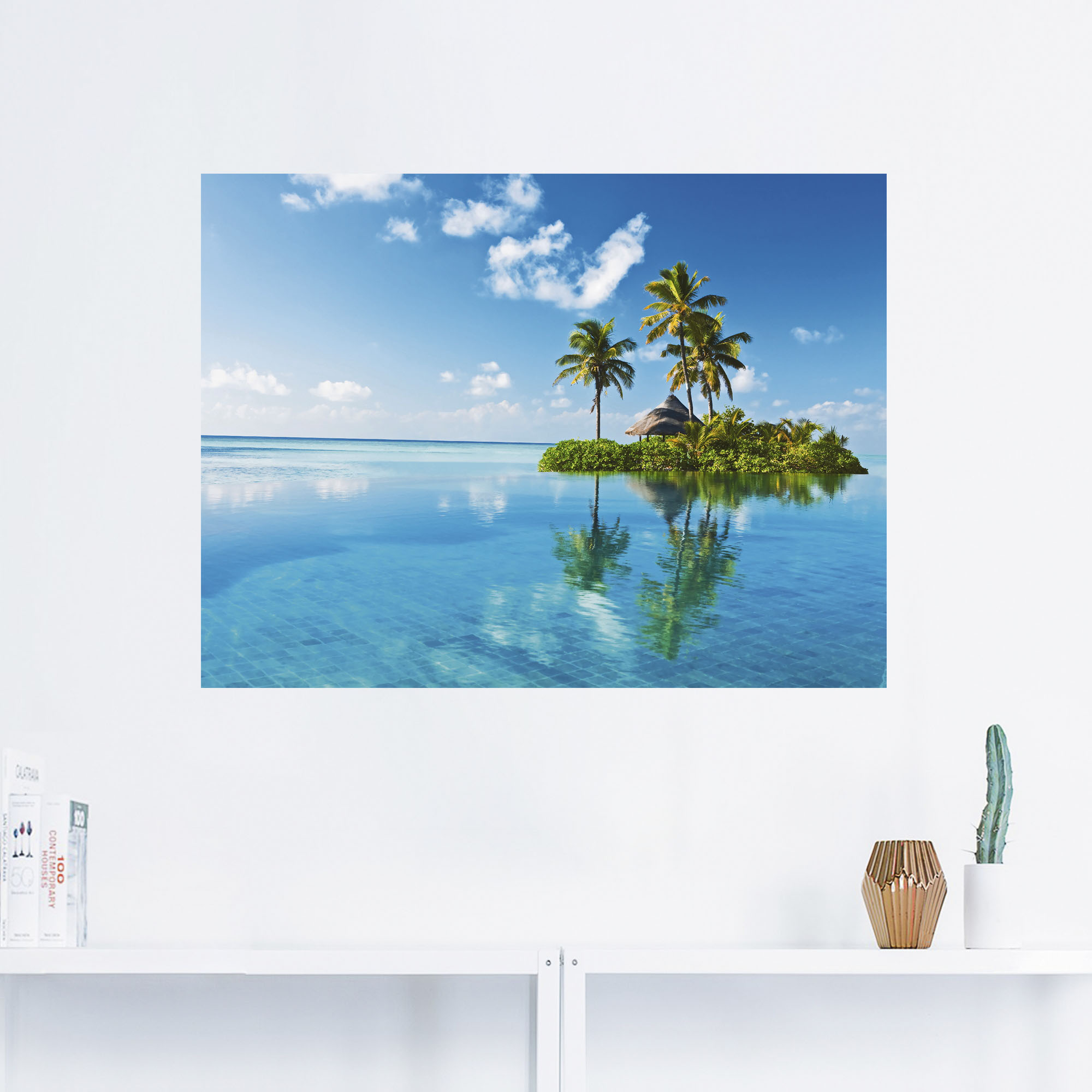 Thumbnail - Artland Wandbild "Tropisches Paradies - Insel Palmen Meer", Amerika, (1 St.), als Alubild, Outdoorbild, Leinwandbild, Po...