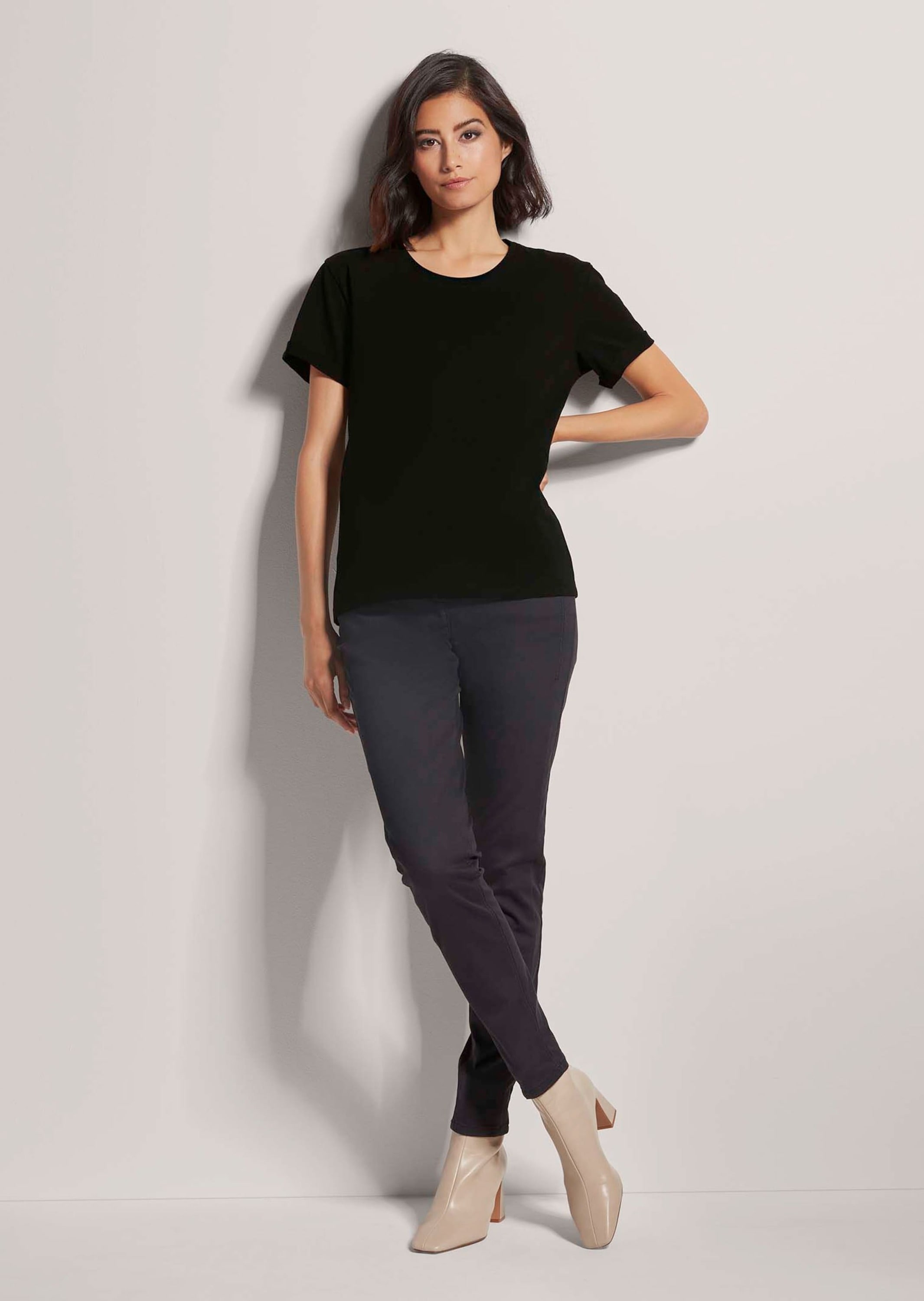 MADELEINE Kurzarmshirt »Shirt Hahnentritt-Shirt mit Rundhals, Kurzarm«