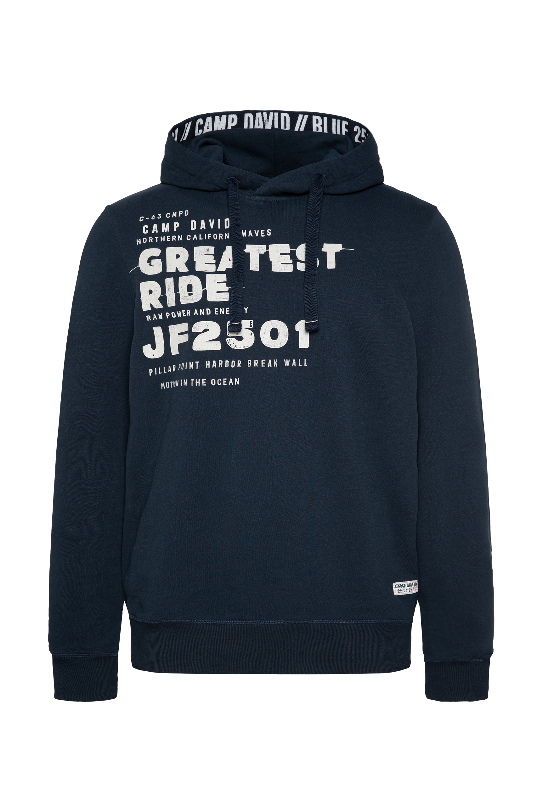 CAMP DAVID Kapuzensweatshirt mit kontrastreichem Print