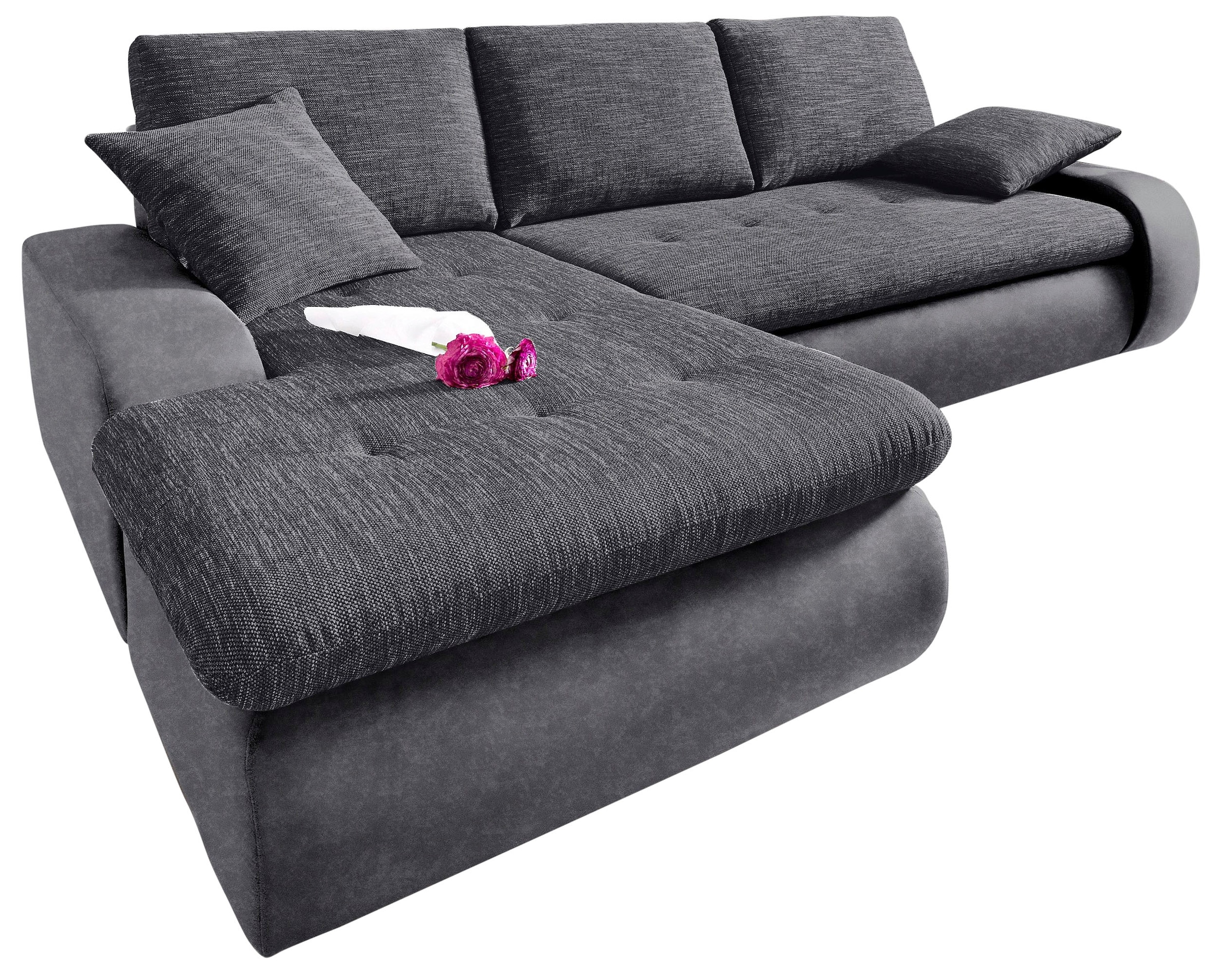 TRENDMANUFAKTUR Ecksofa "Indie, modern und bequem, Materialmix, L-Form", wa günstig online kaufen