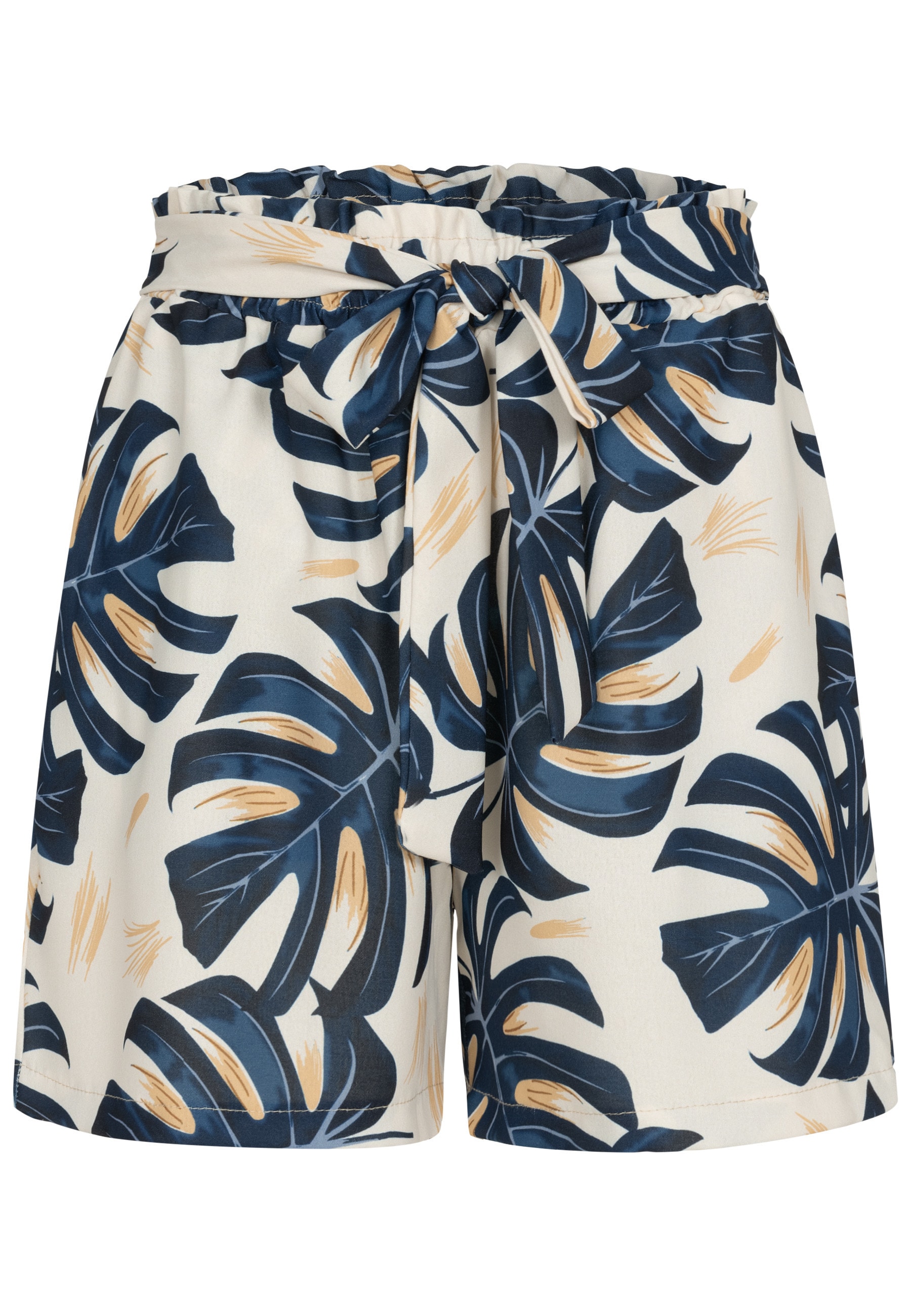 Cloud 5IVE Shorts "Cloud 5IVE Paperbag Shorts With Tie Belt And Palm Print"
