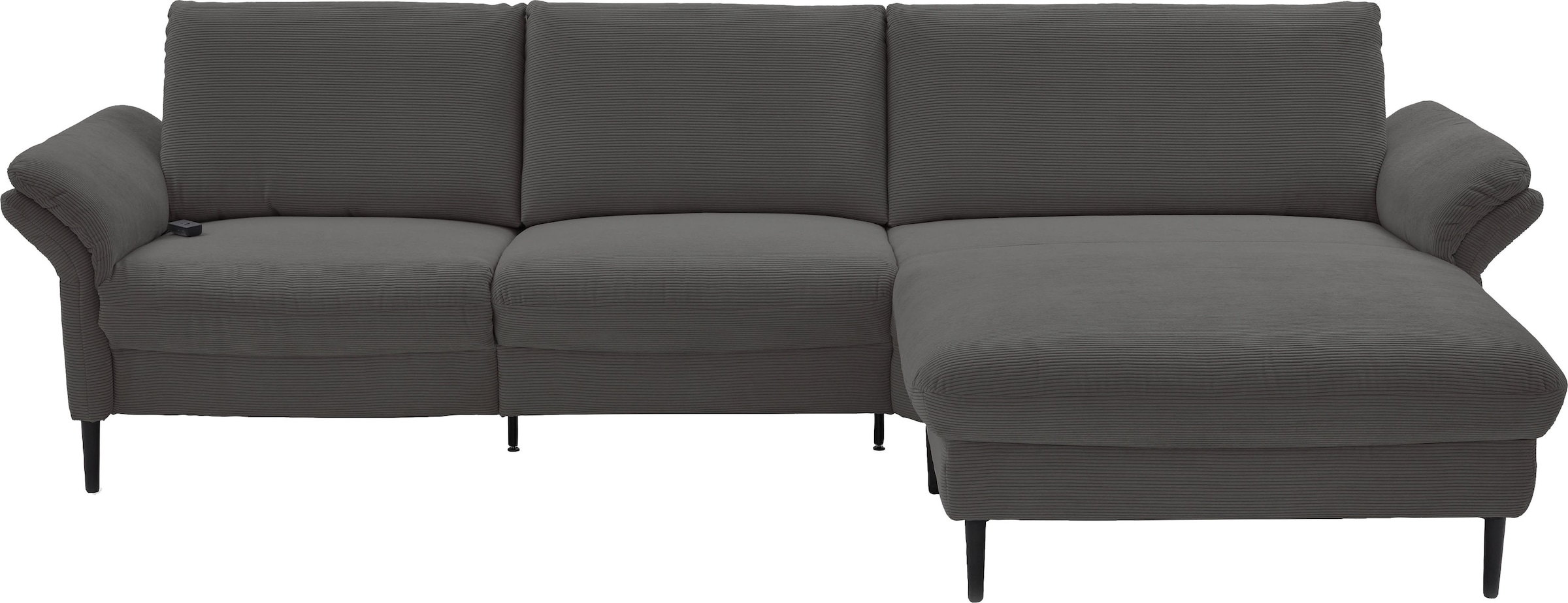 Places of Style Ecksofa »Sarsina: mit Tonnentaschen-Federkern, perfekt zum Entspannen L-Form«, inklusive 1 motorischen Relaxfunktion mit Herz-Waage-Beschlag