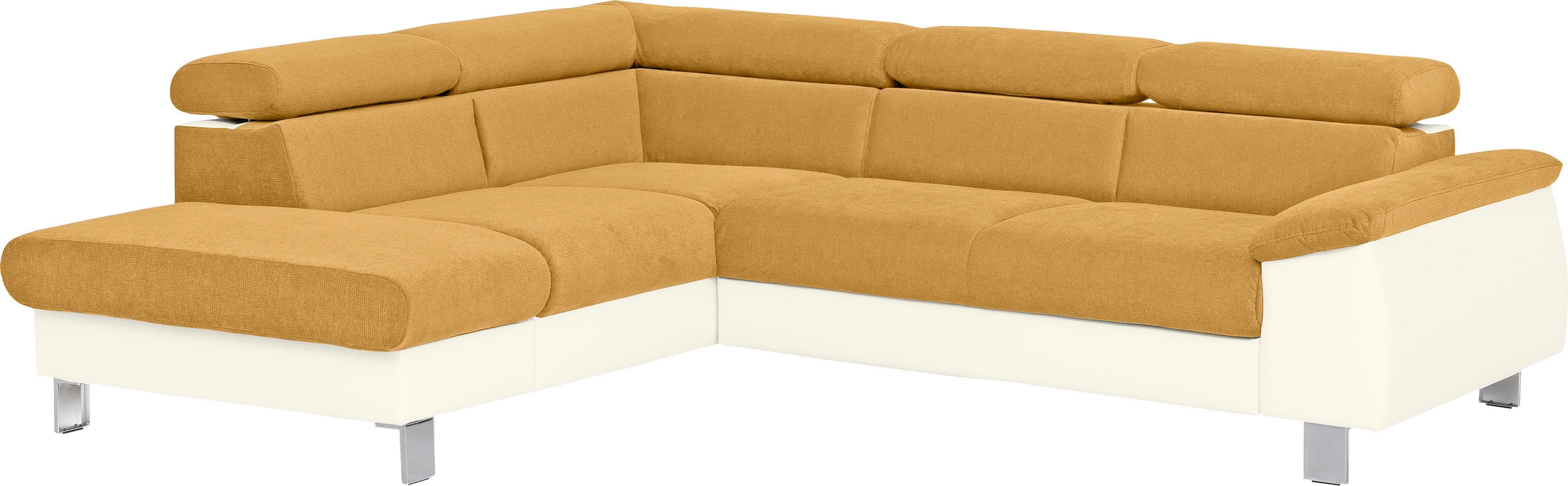 COTTA Ecksofa "Komaris L-Form, B: 249 cm" mit Kopfteilverstellung, optional Schlaffunktion, Bettkasten & Licht