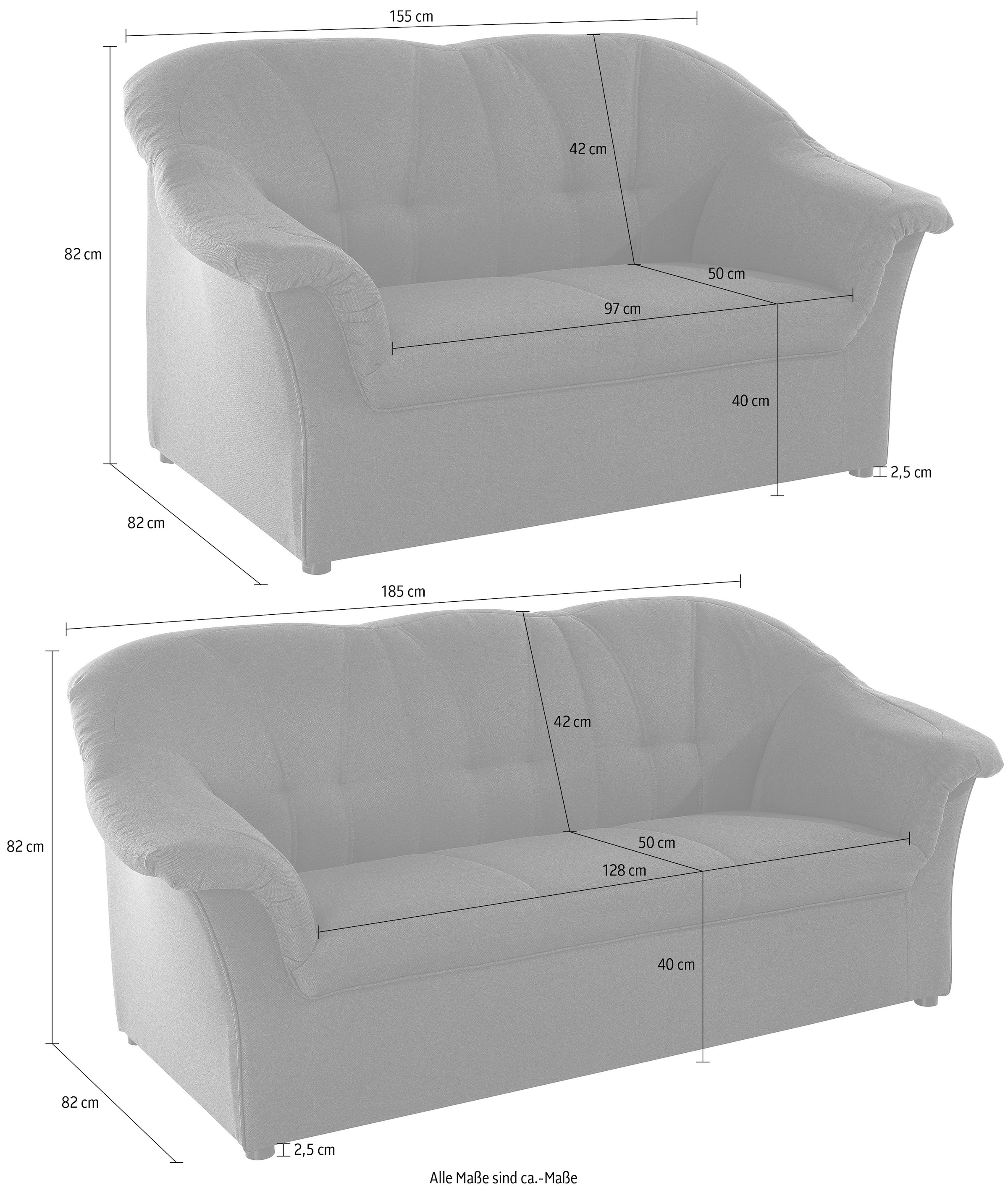 DOMO collection Polstergarnitur »Pegnitz«, (Set), 3-Sitzer & 2-Sitzer-Set