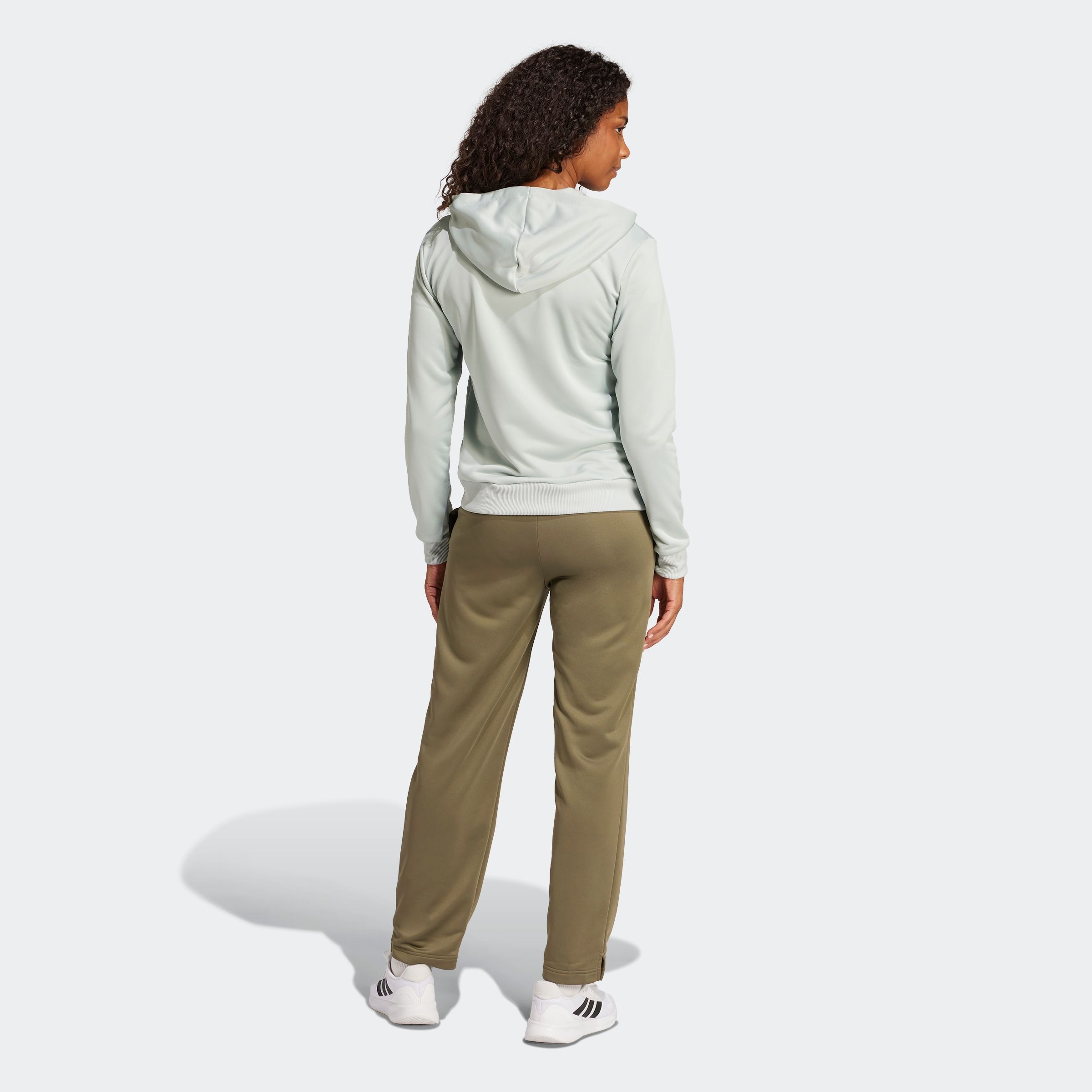 adidas Sportswear Trainingsanzug »W LINEAR TS«, (2 tlg.), Trainingsjacke mit Kapuze, Tracksuit