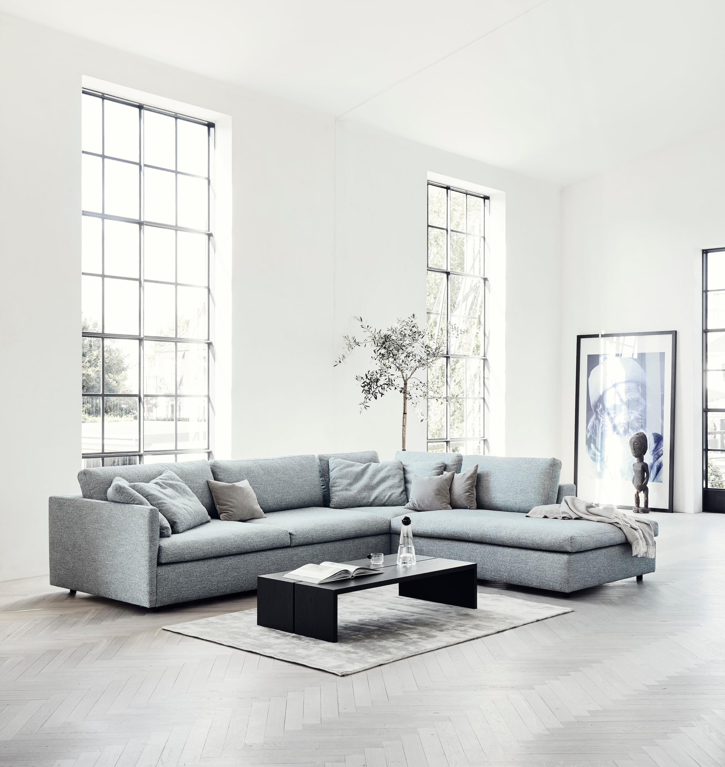 FLEXLUX Ecksofa »Lovane, elegant und zeitlos, bequem, L-Form«, Weich & anschmiegsam, große Sitztiefe auf Kaltschaum, Dekokissen inkl.
