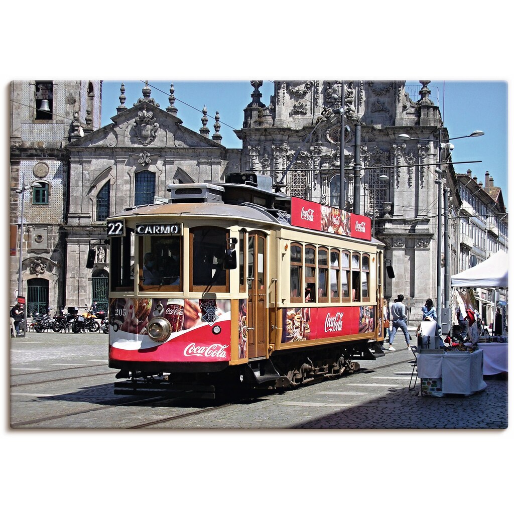 Wohnen Wohnaccessoires Artland Wandbild »Historische Strassenbahn in Porto«, Zugbilder, (1 St.), in vielen Größen & Produktarten