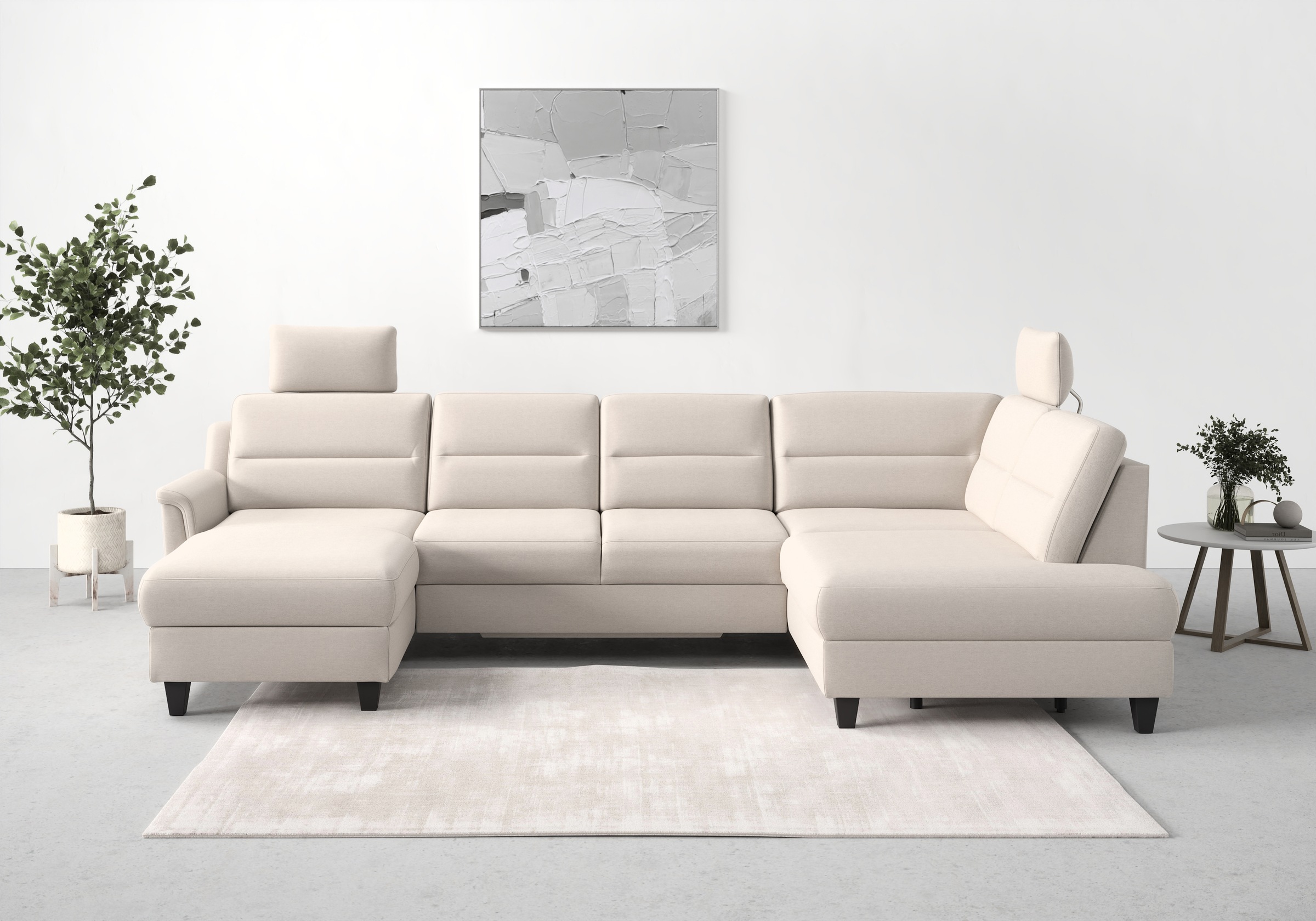 sit&more Wohnlandschaft »Farö U-Form« inklusive Federkern, wahlweise mit Bettfunktion und Bettkasten