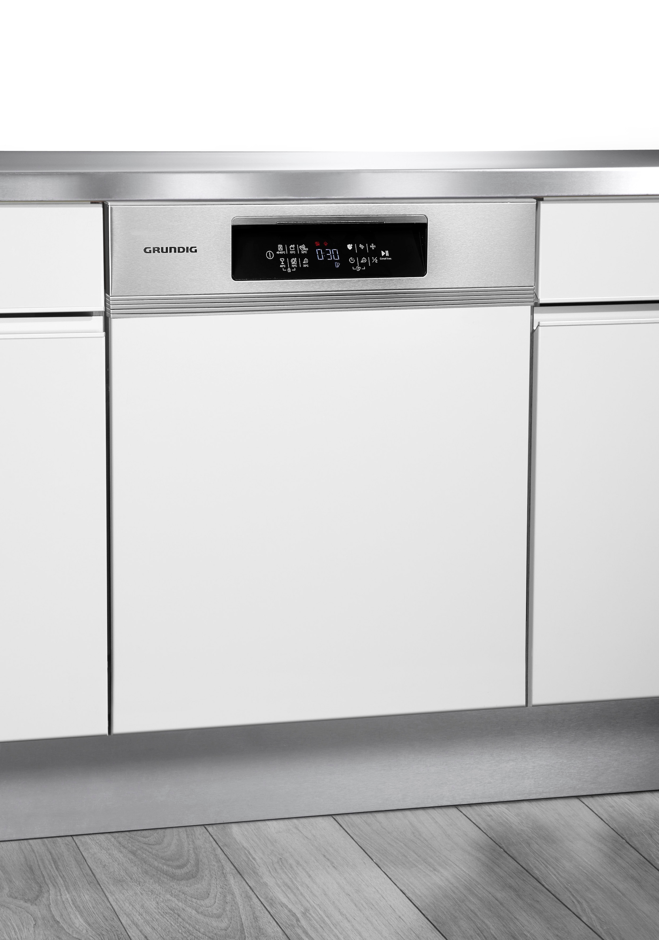 Grundig teilintegrierbarer Geschirrspüler »GNIP4420X 7628891677«, 15 Maßgedecke, CornerWash