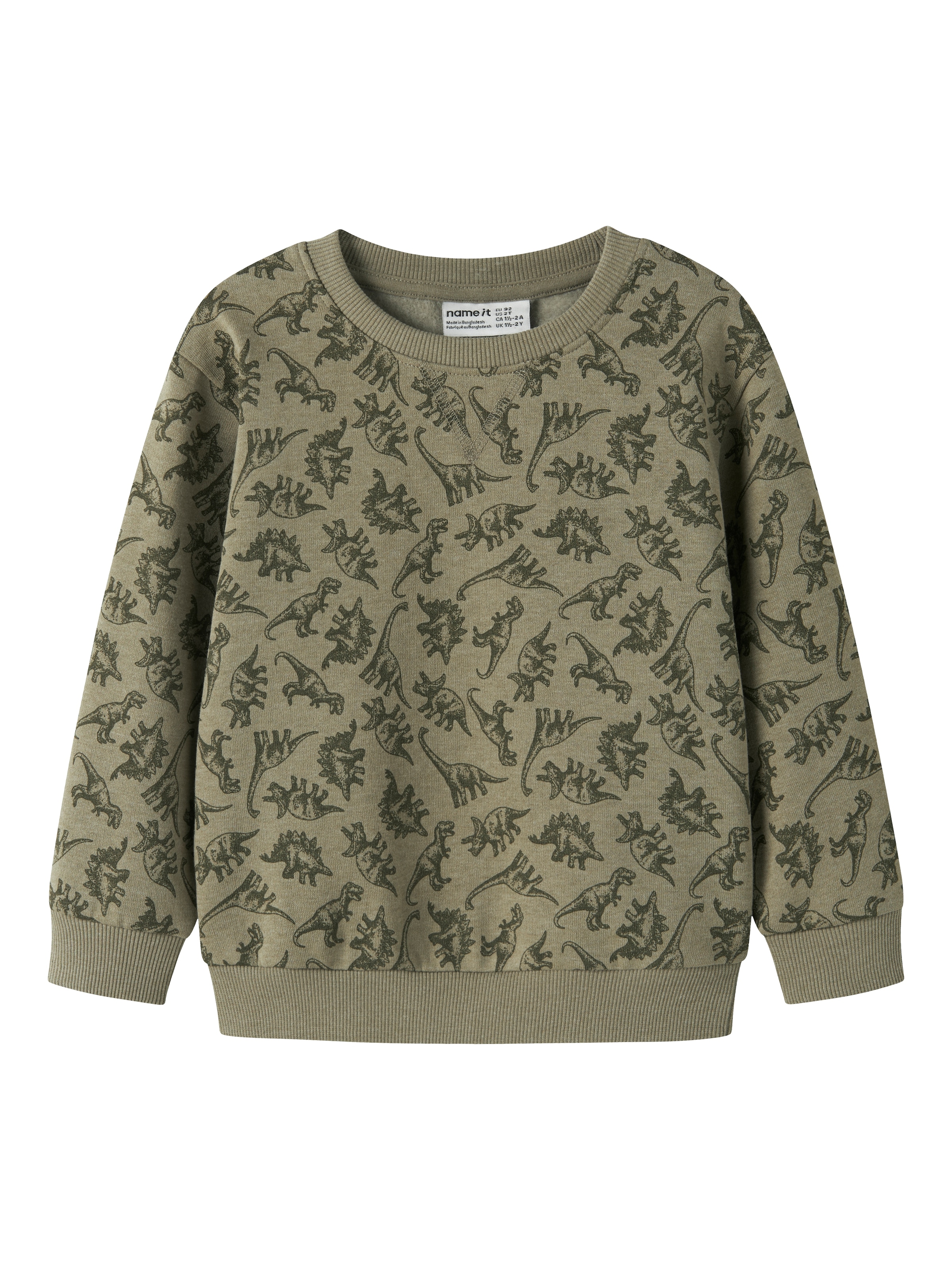Name It Sweatshirt "Nmmvimo Ls Nreg Aop Sweat Bru", Baumwollmischung, Regular Fit