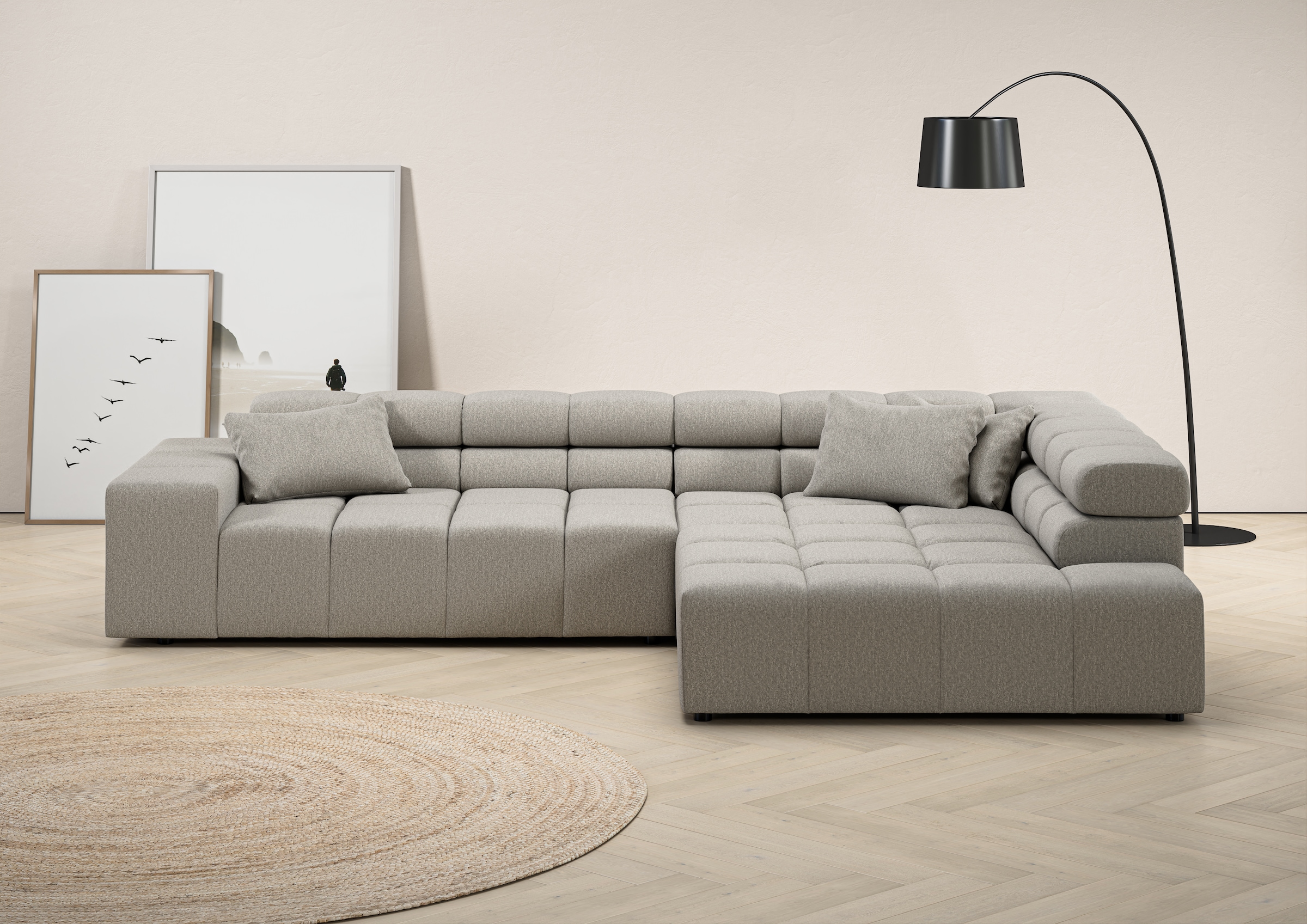 INOSIGN Ecksofa "Ancona incl. Kopfteilverstellung, Breite 319cm, L-Form", w günstig online kaufen