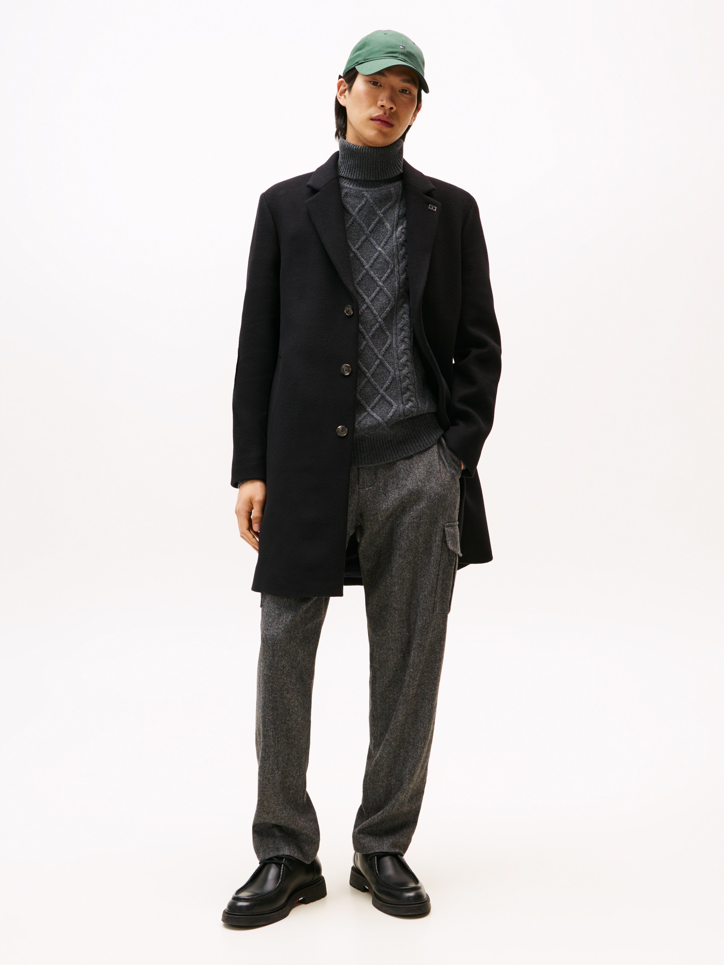 Tommy Hilfiger Wollmantel »WOOL MIX COAT«, Reverskragen, regular fit