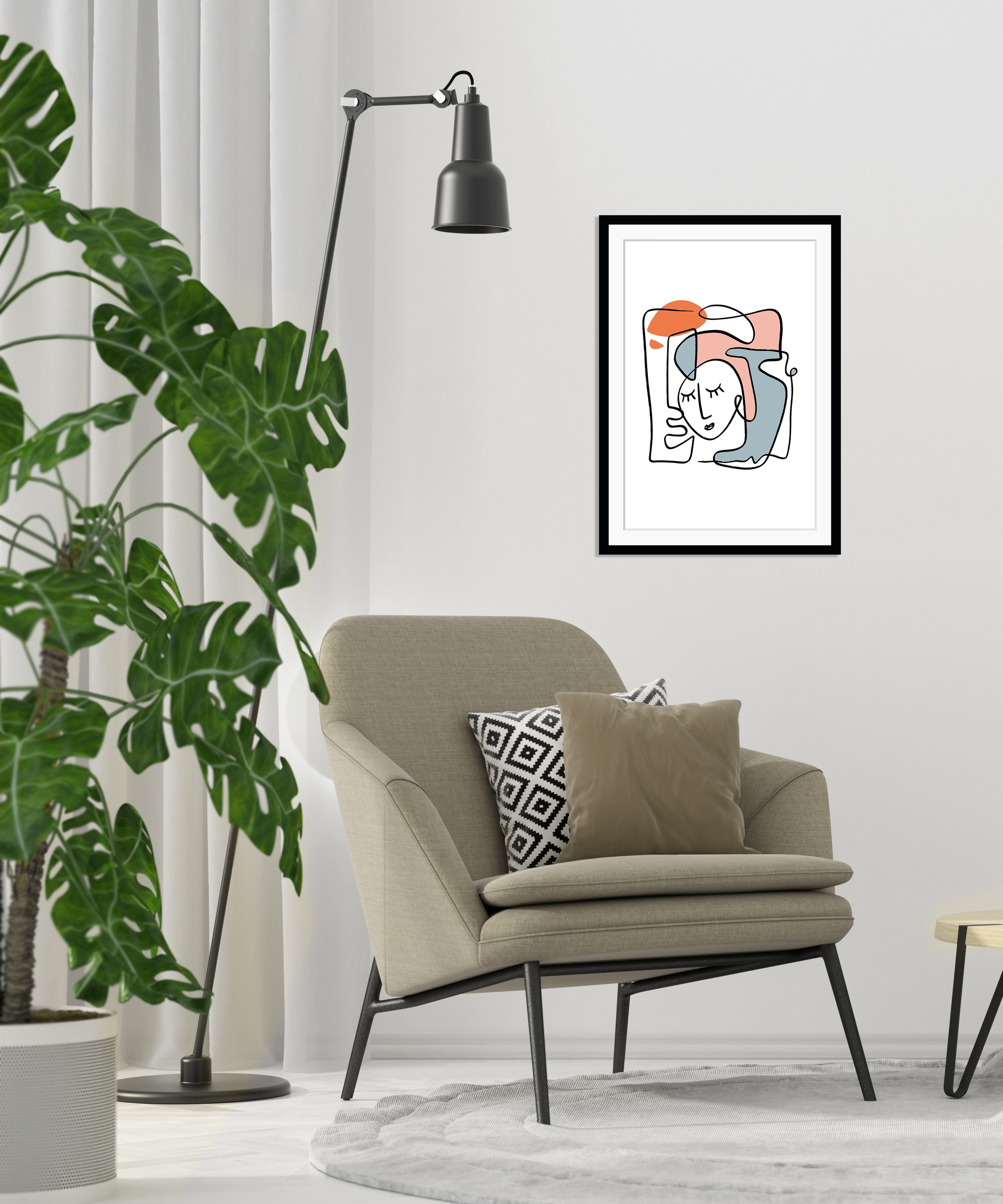 queence Bild »Alea« Abstrakt | Figuren | Gemälde | Kunst HD Premium Poster-Druck inkl. Holzrahmen