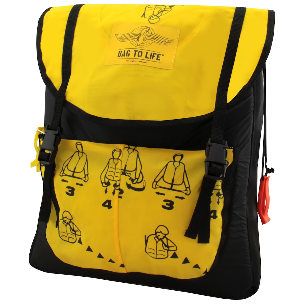 Damenmode Taschen Bag to Life Cityrucksack »Cargo Backpack BC« gelb-schwarz