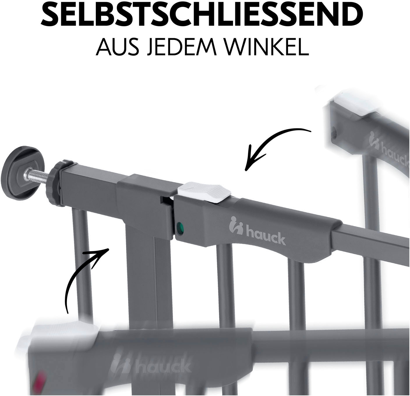 Hauck Türschutzgitter »Clear Step Autoclose 2 Set inklusive Verlängerung 9 cm, Dark Grey«, auch als Treppenschutzgitter verwendbar