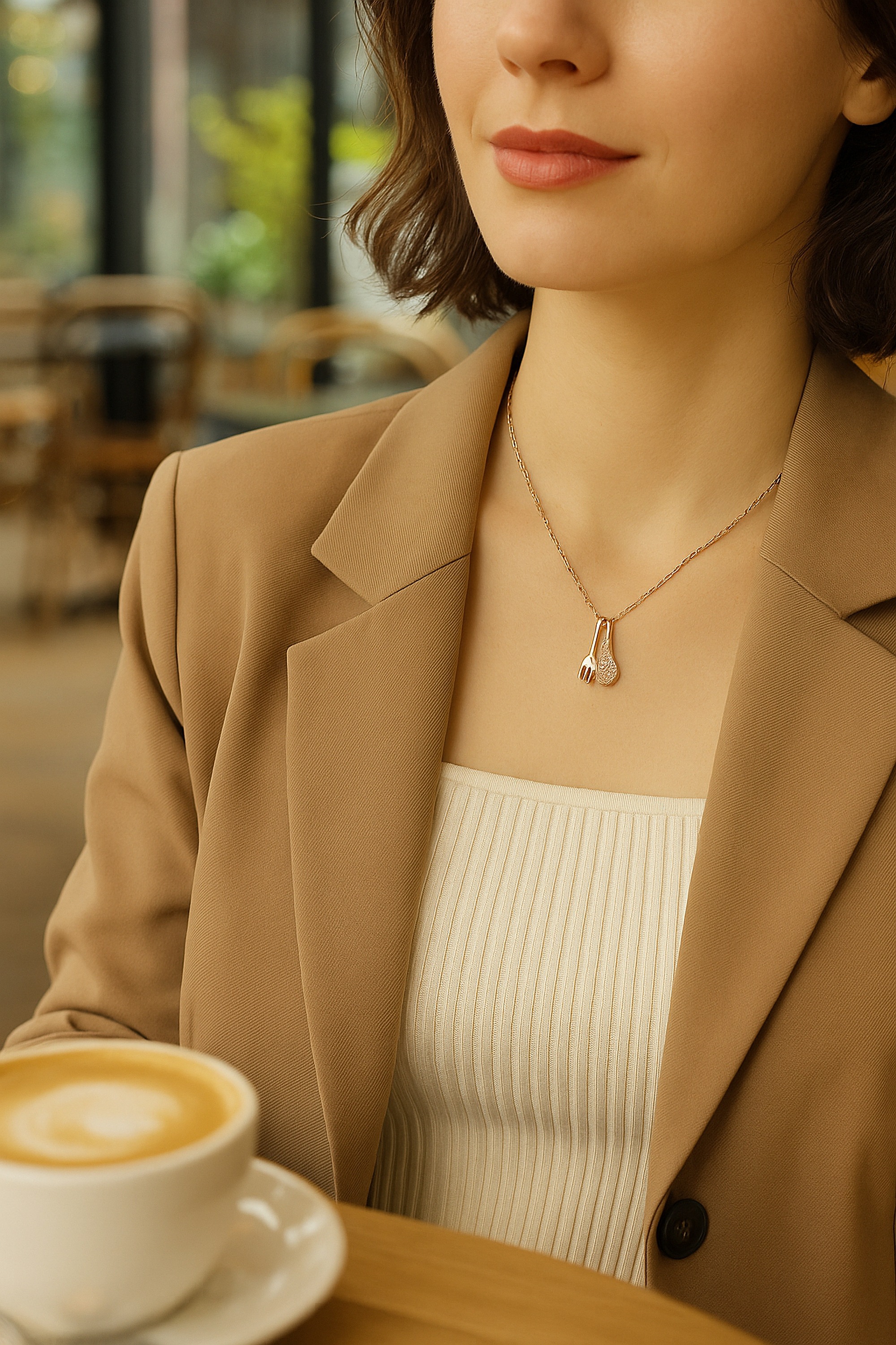 COLLEZIONE ALESSANDRO Kette mit Anhänger »Gastro« mit Gabel und Löffel und Strass