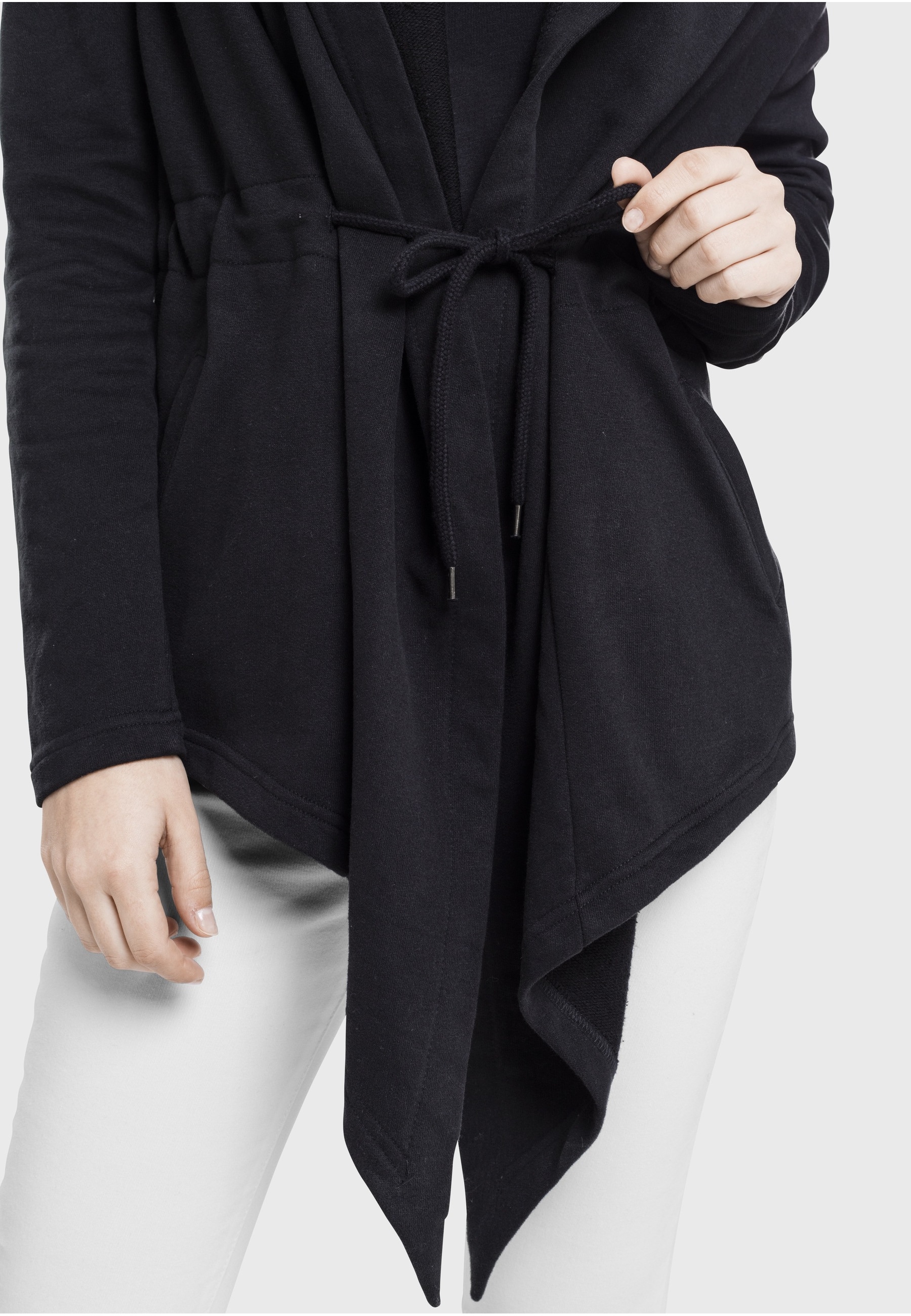 URBAN CLASSICS Strickjacke »Urban Classics Damen Ladies Hooded Sweat Cardigan« 1 Stk.