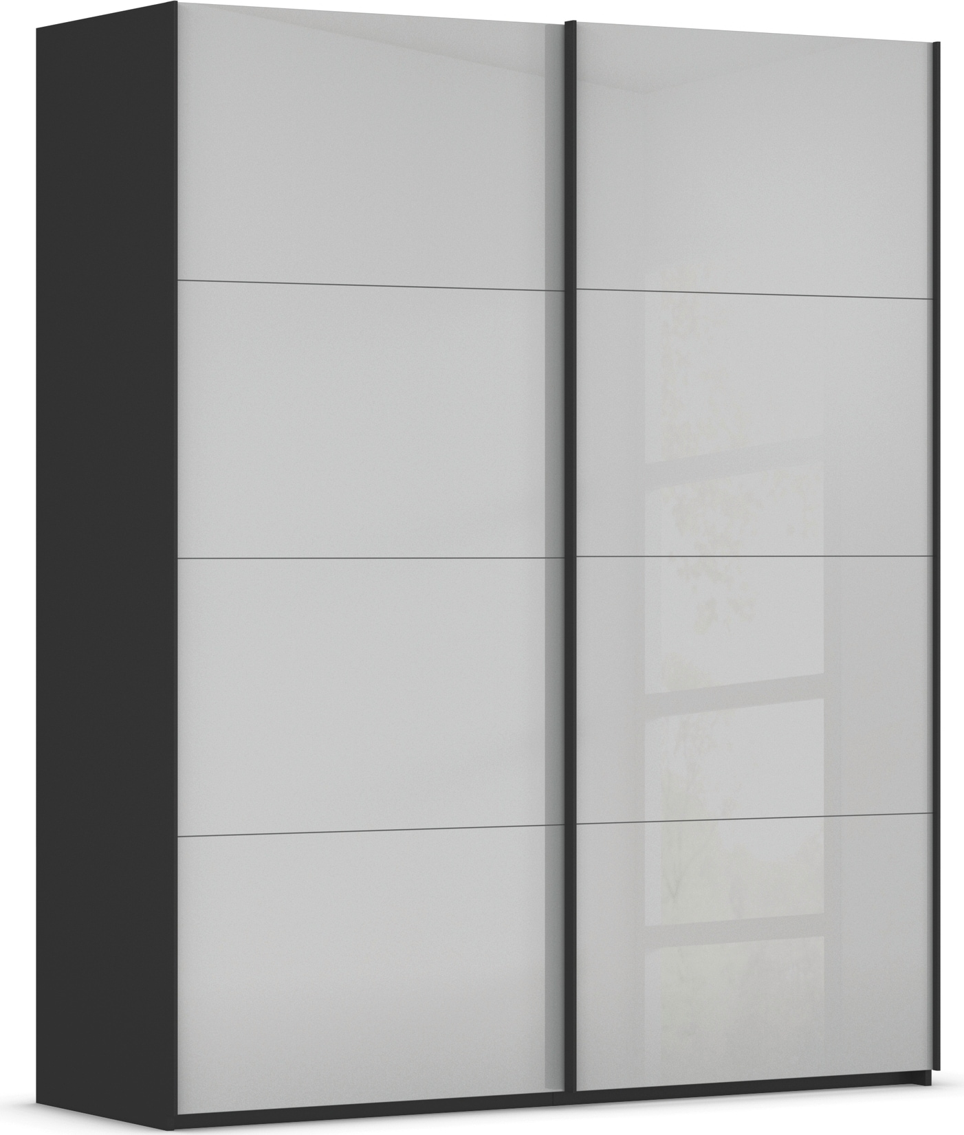rauch Schwebetürenschrank "Kleiderschrank Schrank Garderobe Schlafzimmerschrank SCALE-FYRA" edle viergeteilte Türen mit Glas-Front viele Farben MADE IN GERMANY