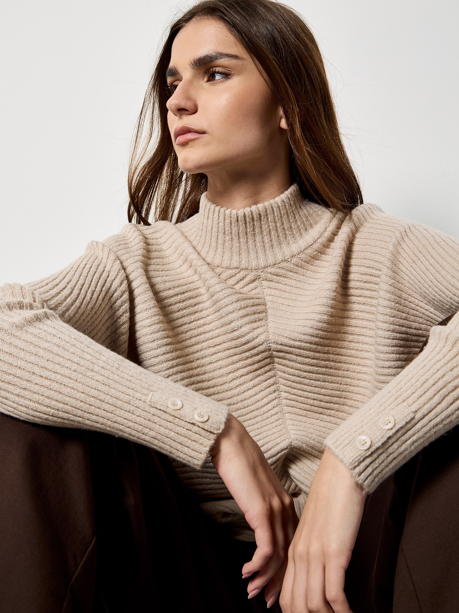 Apricot Strickpullover »Oversized-Pullover« mit Stehkragen
