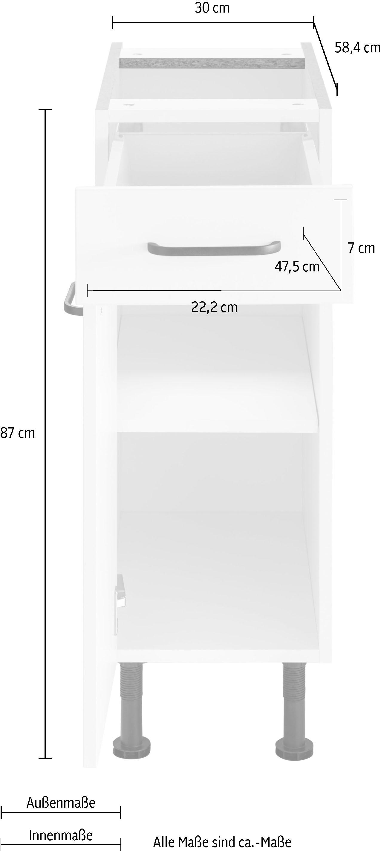 30 OPTIFIT BAUR | Breite Soft-Close-Funktion, höhenverstellbaren Füße, Unterschrank cm mit »Elga«,