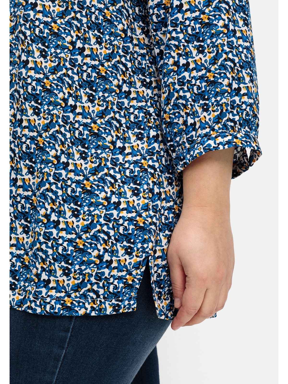 Sheego Shirtbluse »Große Größen«, mit Smok- und Kontrastdetails