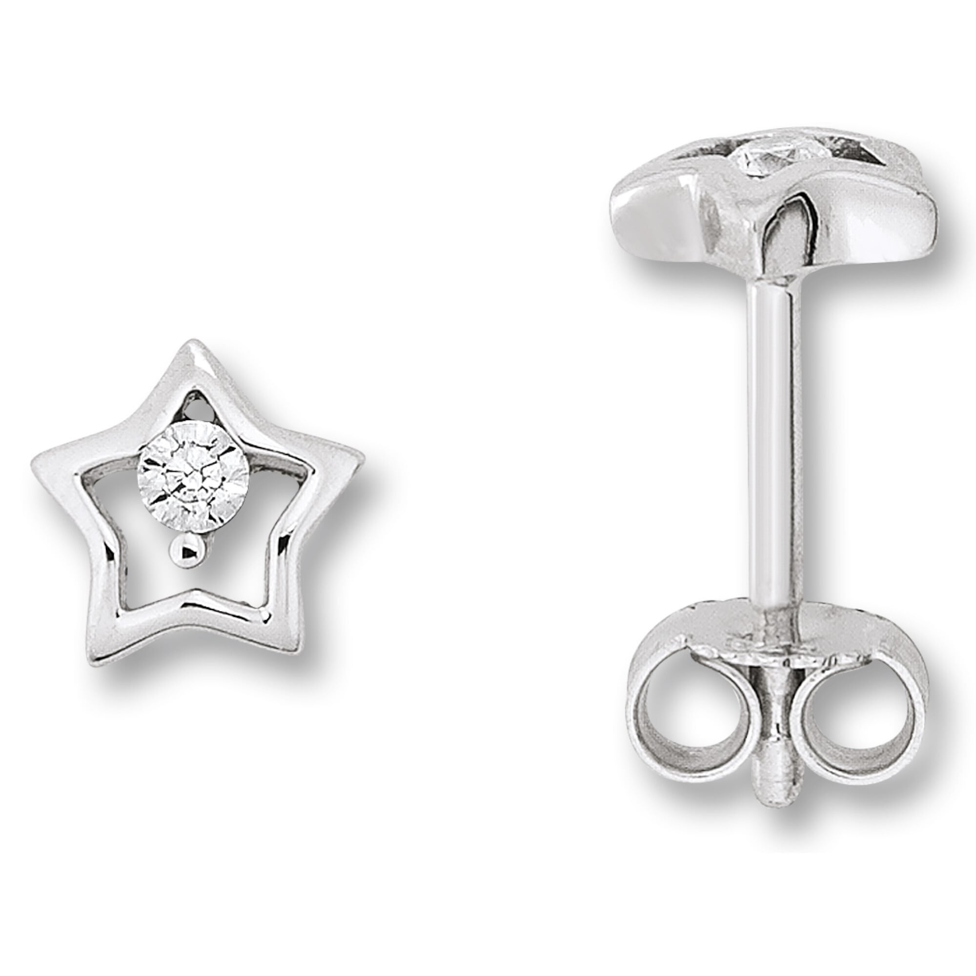 Stern 925 »Zirkonia Silber« Damen Stern Ohrstecker Silber Ohrringe Ohrstecker ONE ELEMENT aus Paar Schmuck