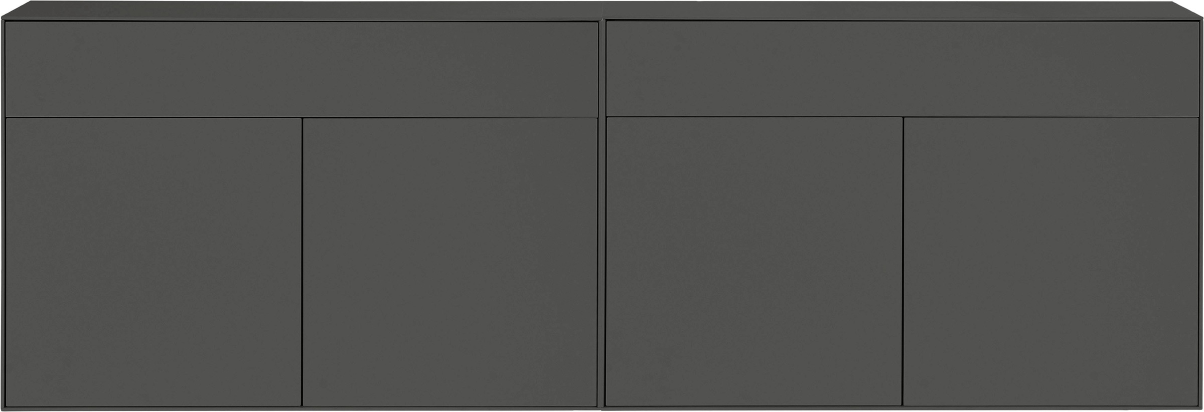 LeGer Home by Lena Gercke Sideboard »Essentials«, (2 St.), Breite: 224cm, MDF lackiert, Push-to-open-Funktion