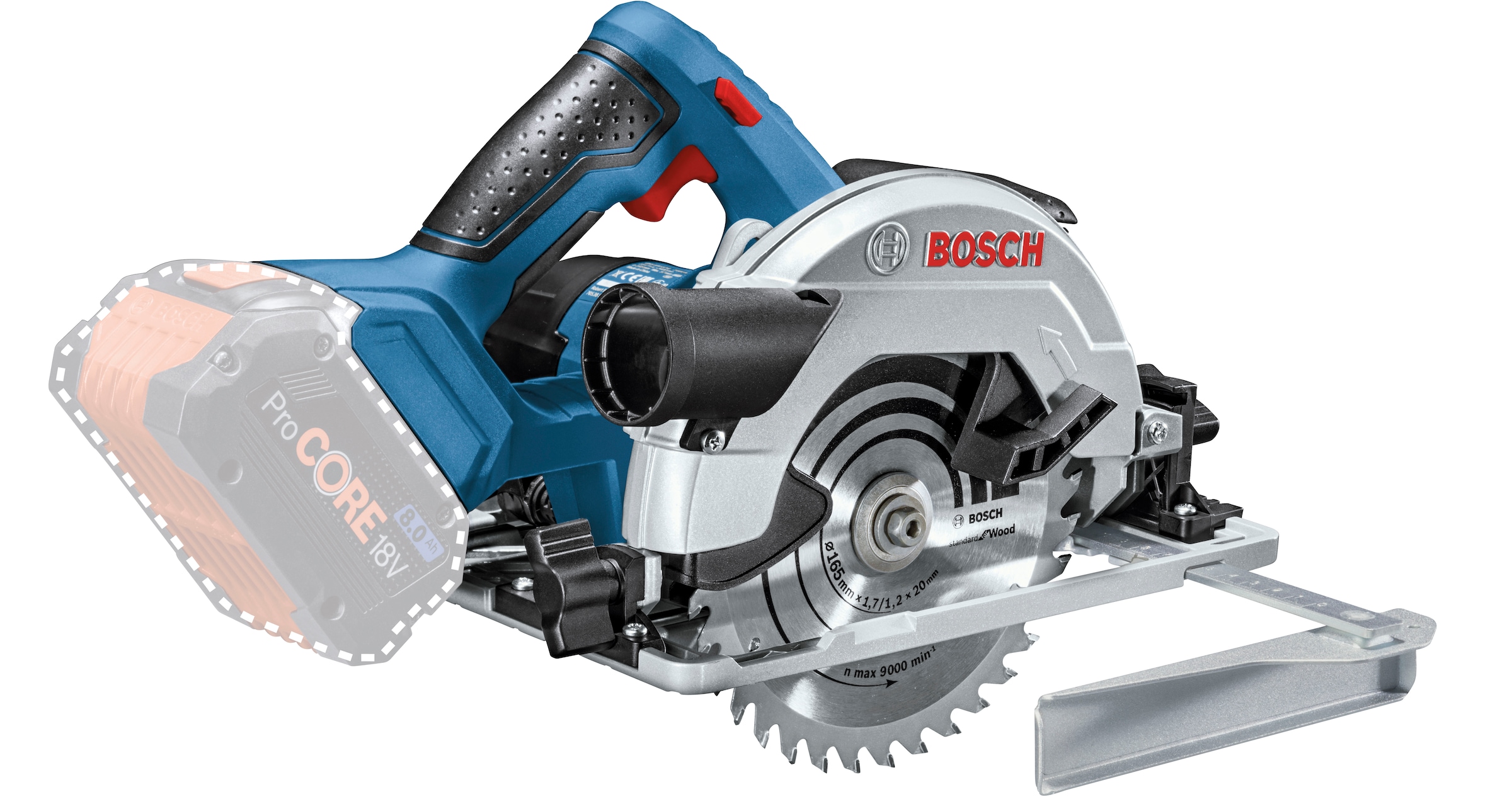 Bosch Professional Akku-Handkreissäge »»GKS 18V-57 G PROFESSIONAL«« Keine Selbstentladung, kein Memory-Effekt, lange Haltbarkeit