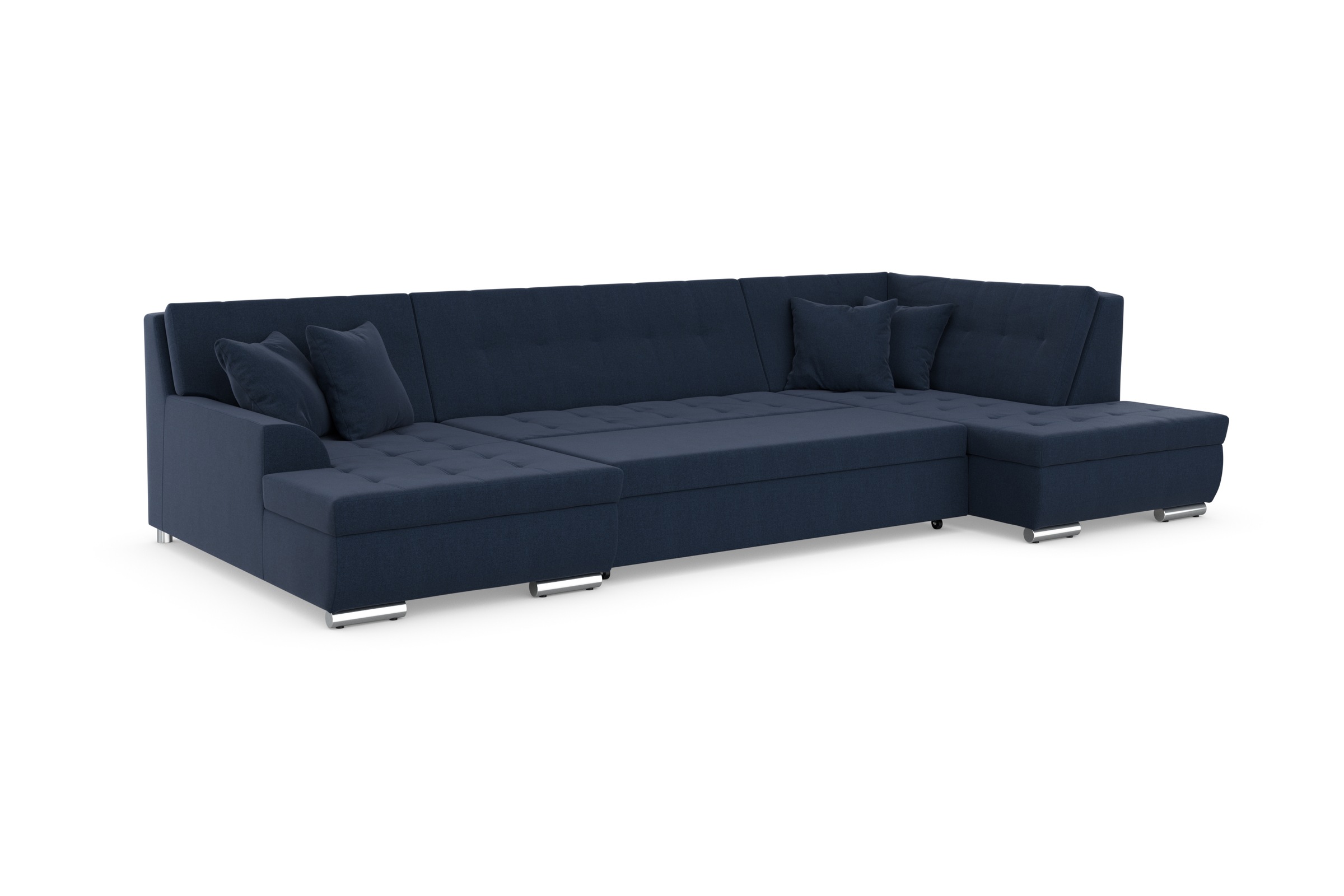 DOMO collection Wohnlandschaft »Treviso incl. Zierkissen, moderne Steppung, XXL: B/T/H: 364/201/83 cm«, wahlweise mit Bettfunktion, in vielen Bezugsarten auch in Cord U-Form