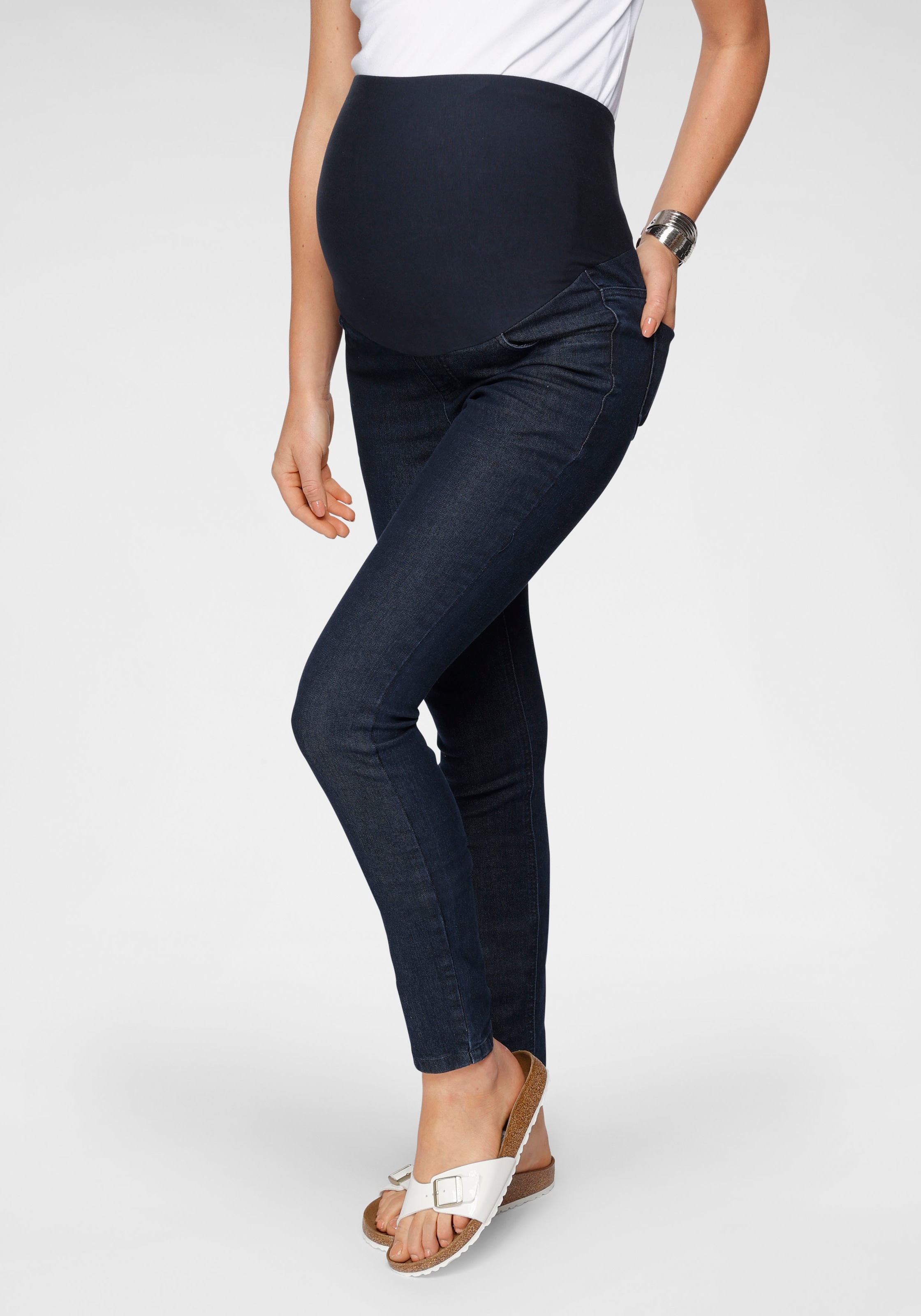 Neun Monate Umstandsjeans ", Jeans für Schwangerschaft und Stillzeit", in modischer Waschung