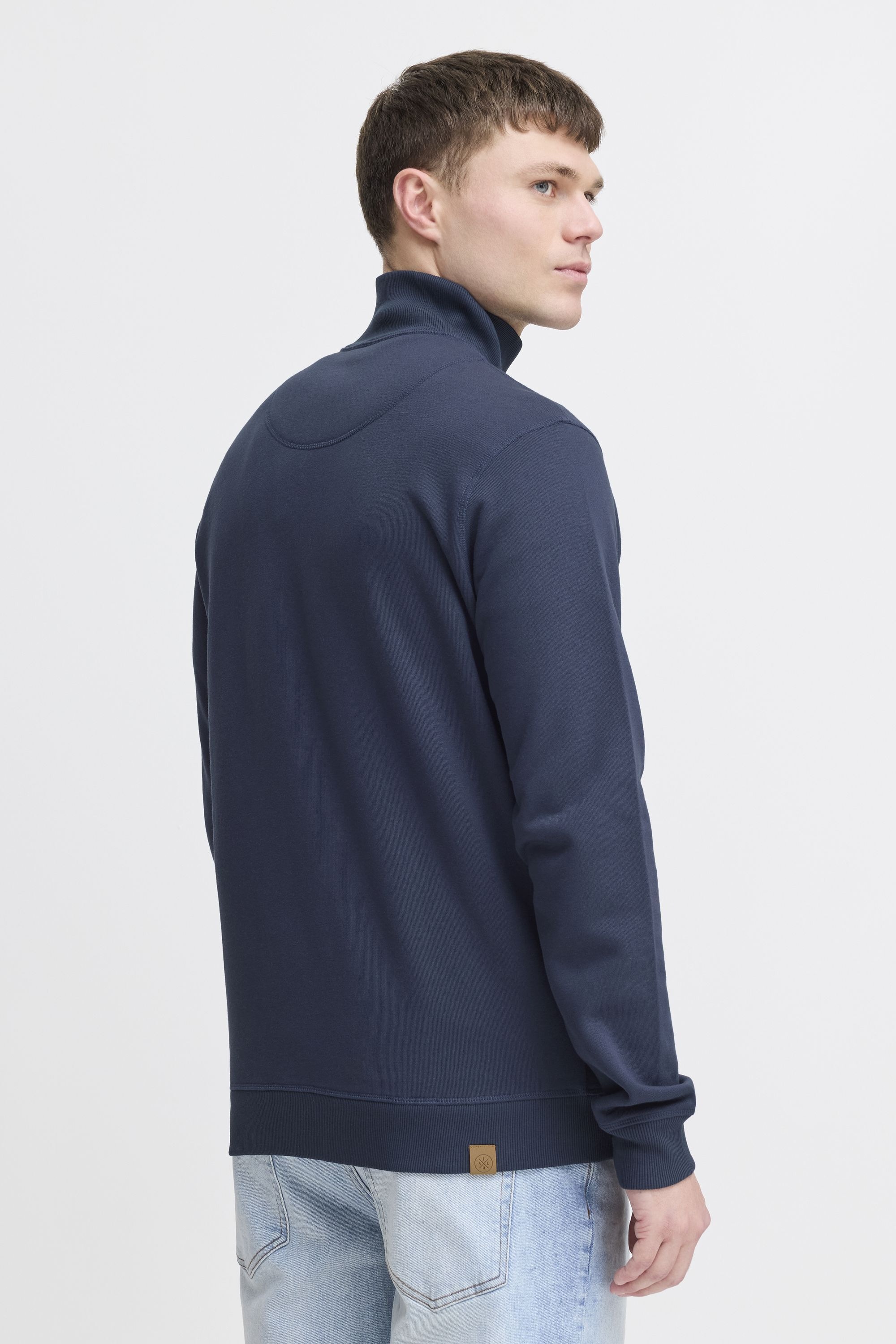 !solid Sweatjacke SOLID "Trainingsjacke SDARNOL", Herren, Gr. XL, blau (marineblaus), Obermaterial: 65% Polyester PES. 35% Baumwolle CO., Sweatjacken Sweatjacke 3