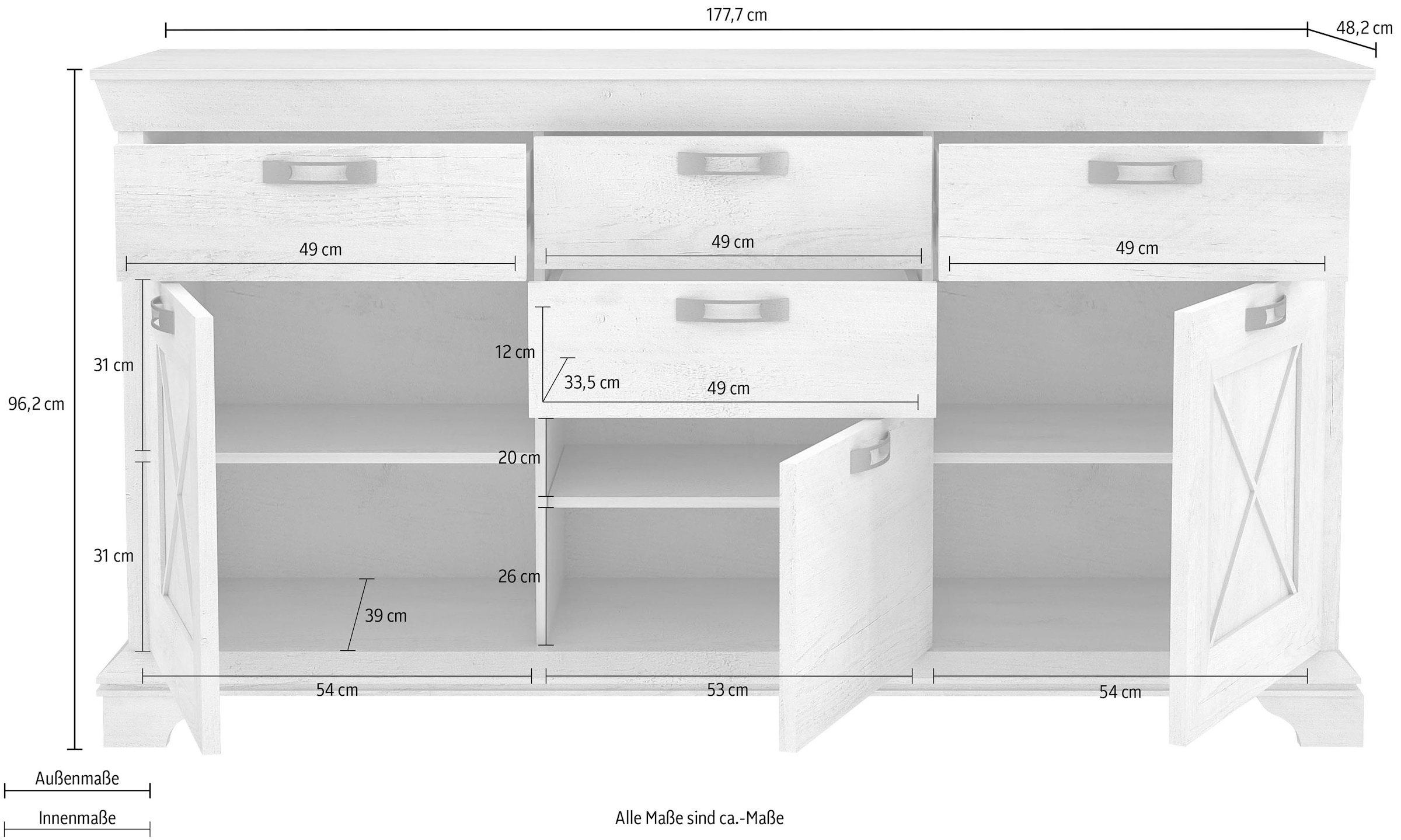 FORTE Sideboard, Breite 177 cm