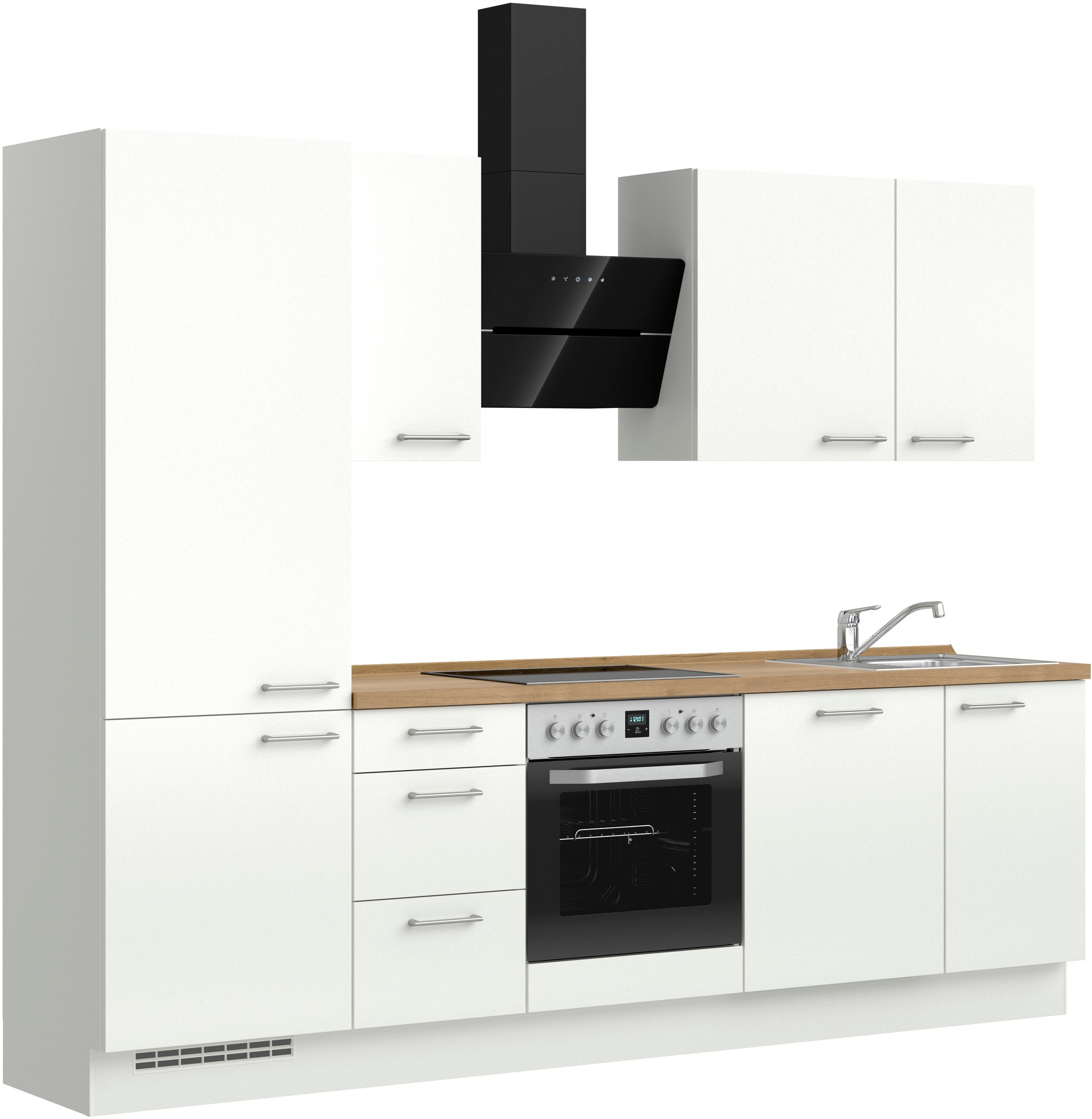 nobilia® Küchenzeile »"Laser II"«, vormontiert, Ausrichtung wählbar, Breite 270 cm, wahlw. mit E-Geräten