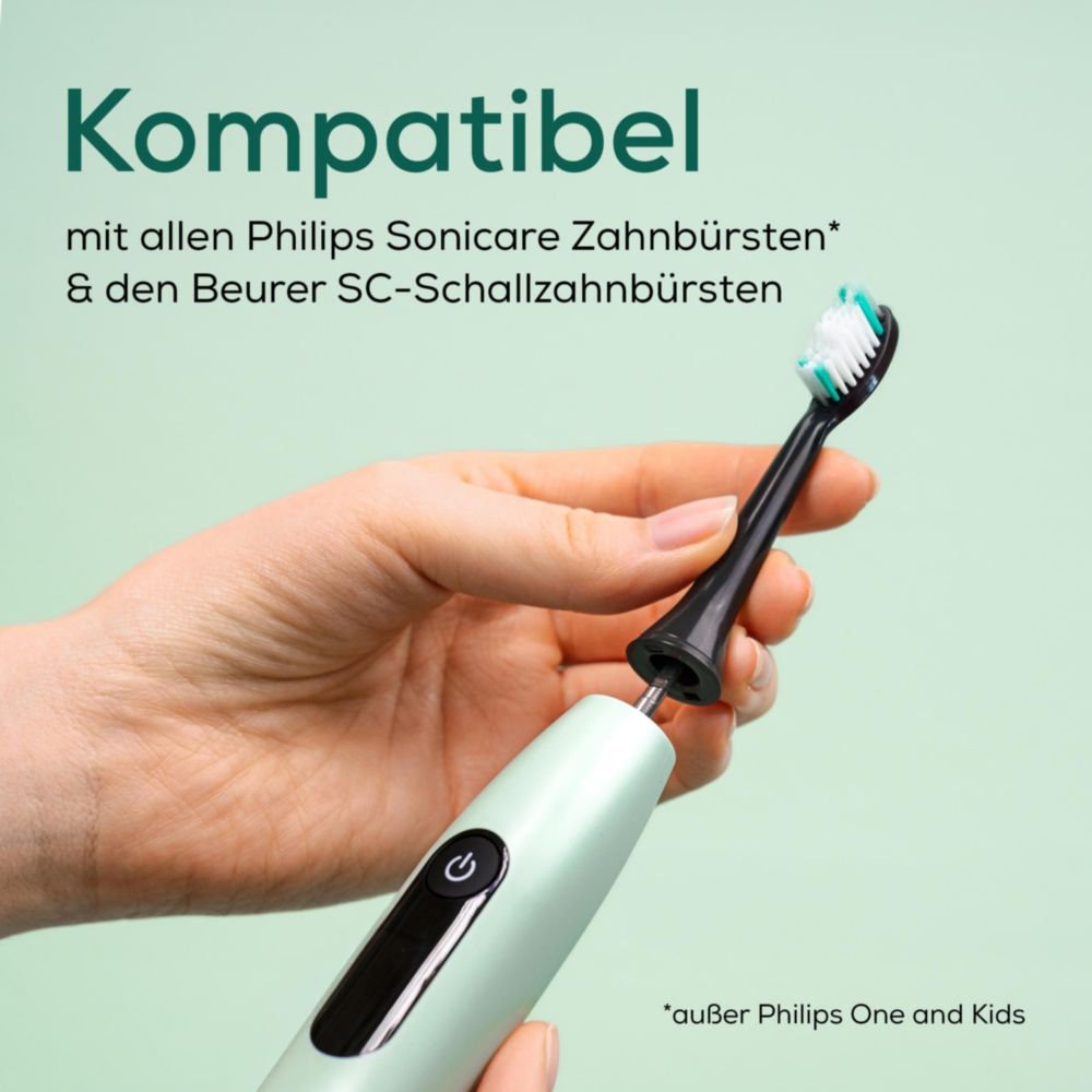 BEURER Aufsteckbürsten »SC Bürstenköpfe mit Indikatorborsten Classic Clean«, (4 Stück), Schalltechnologie für schonende und gründliche Zahnpflege