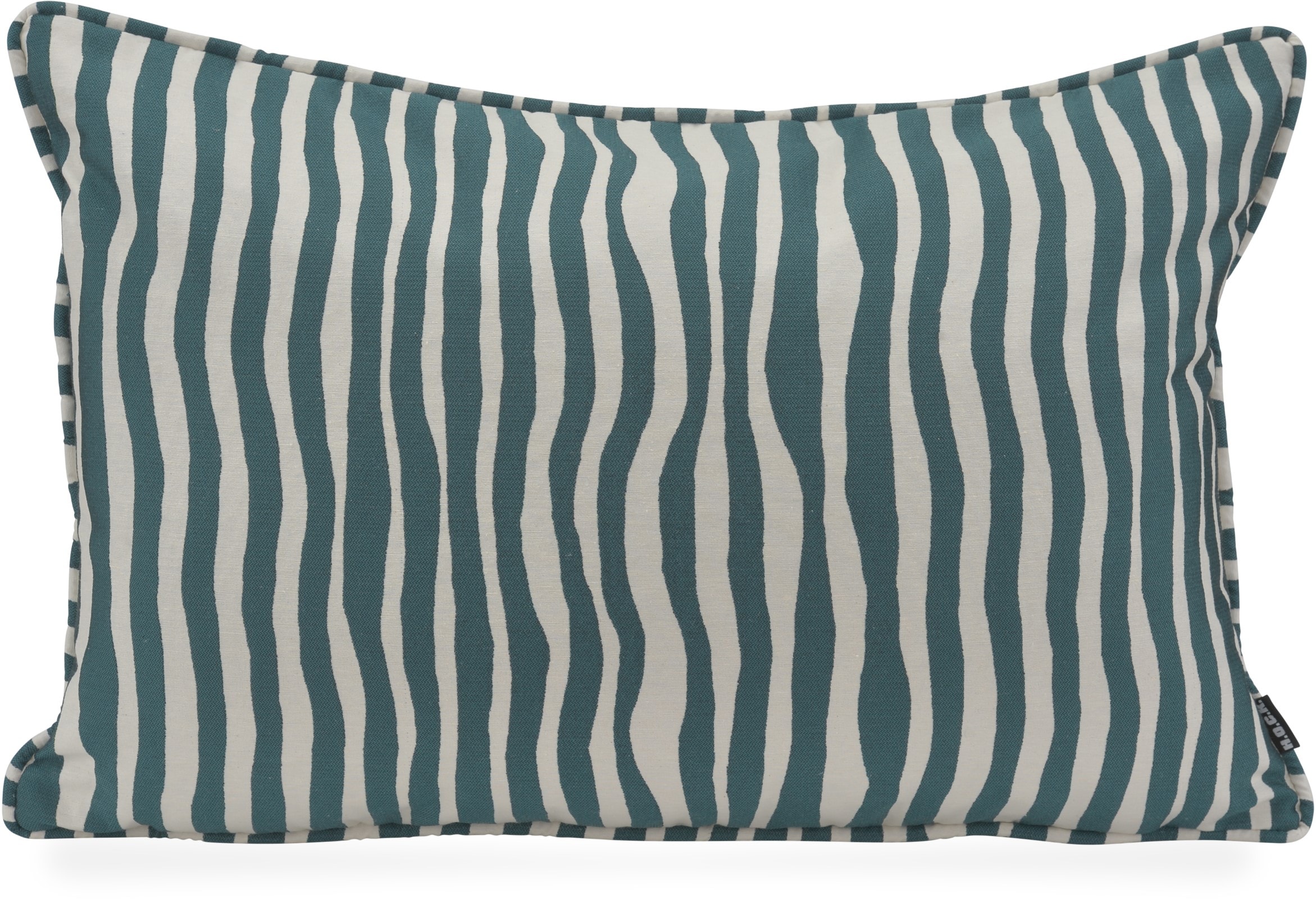 "Dekokissen H.O.C.K. ""H.O.C.K. Riazza"", blau (flaschengrün, gestreift), B:40cm H:10cm L:60cm, Baumwolle, Polyester
