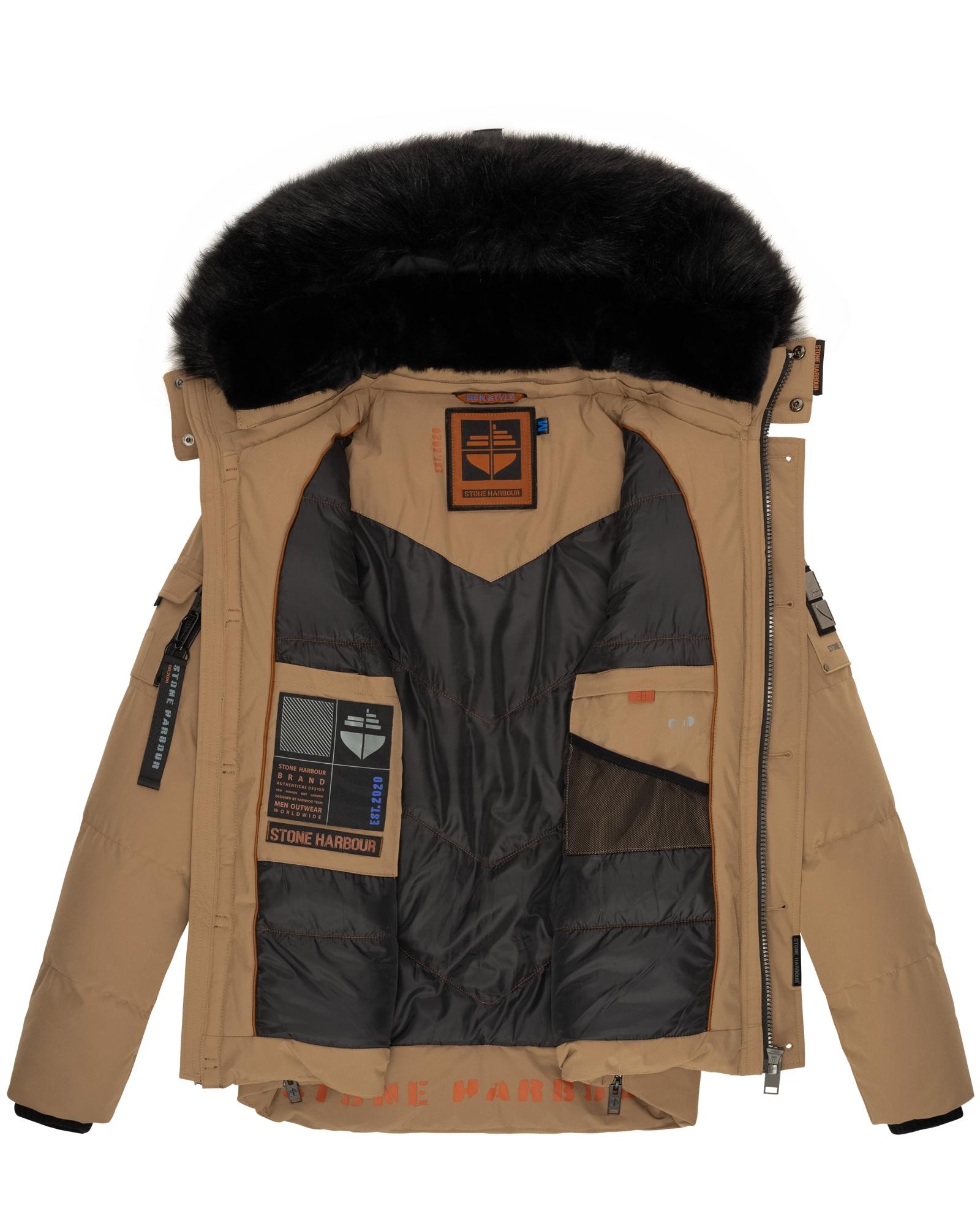 Stone Harbour Winterjacke »Halvaar«, mit Kapuze, stylischer Winterparka mit abnehmbarer Kapuze