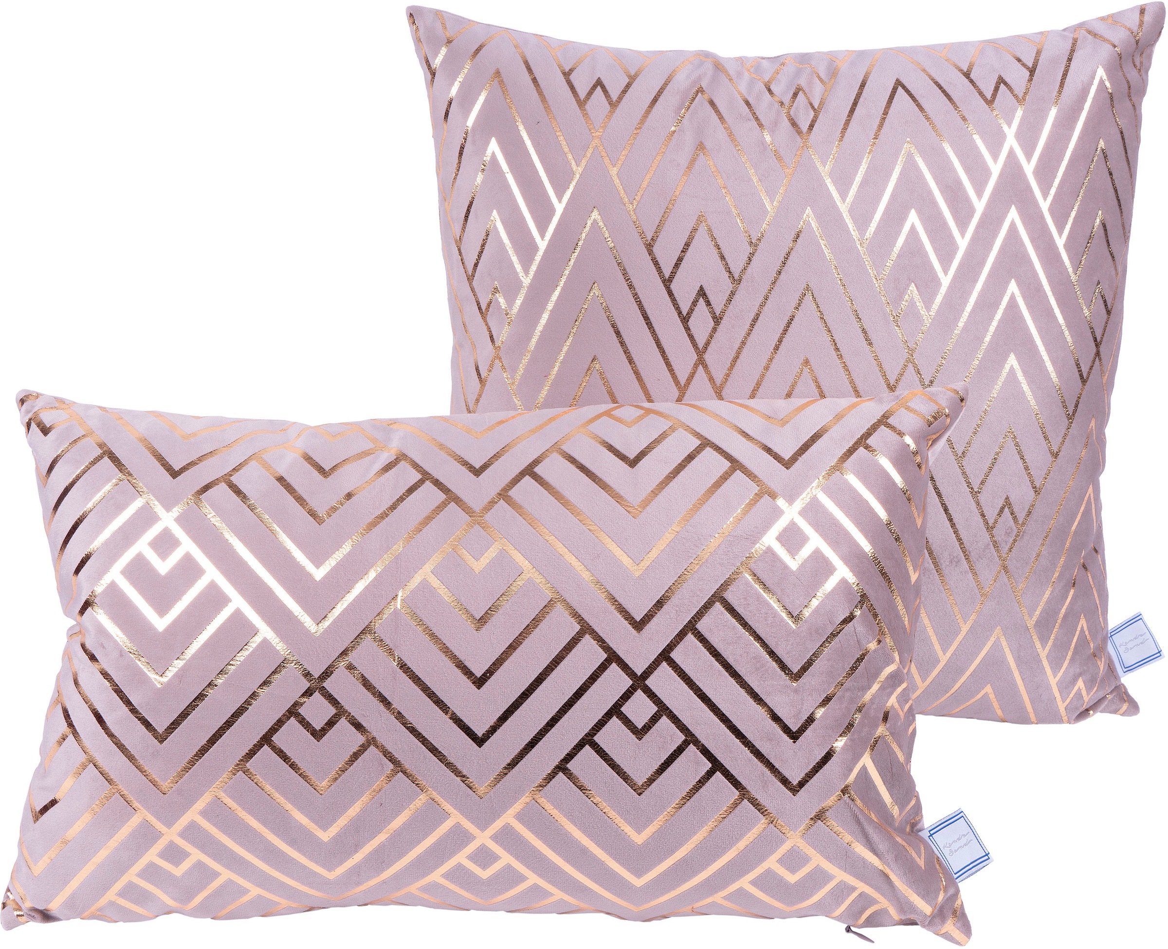 Lot de 2 Coussins Déco "Prisma II" 30x50cm Taupe