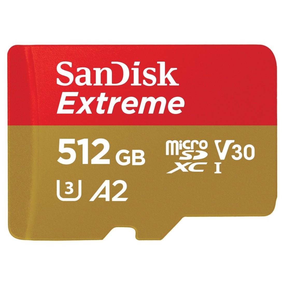 SANDISK Speicherkarte "microSDXC Extreme", 512 GB, rot, Speicherkarten