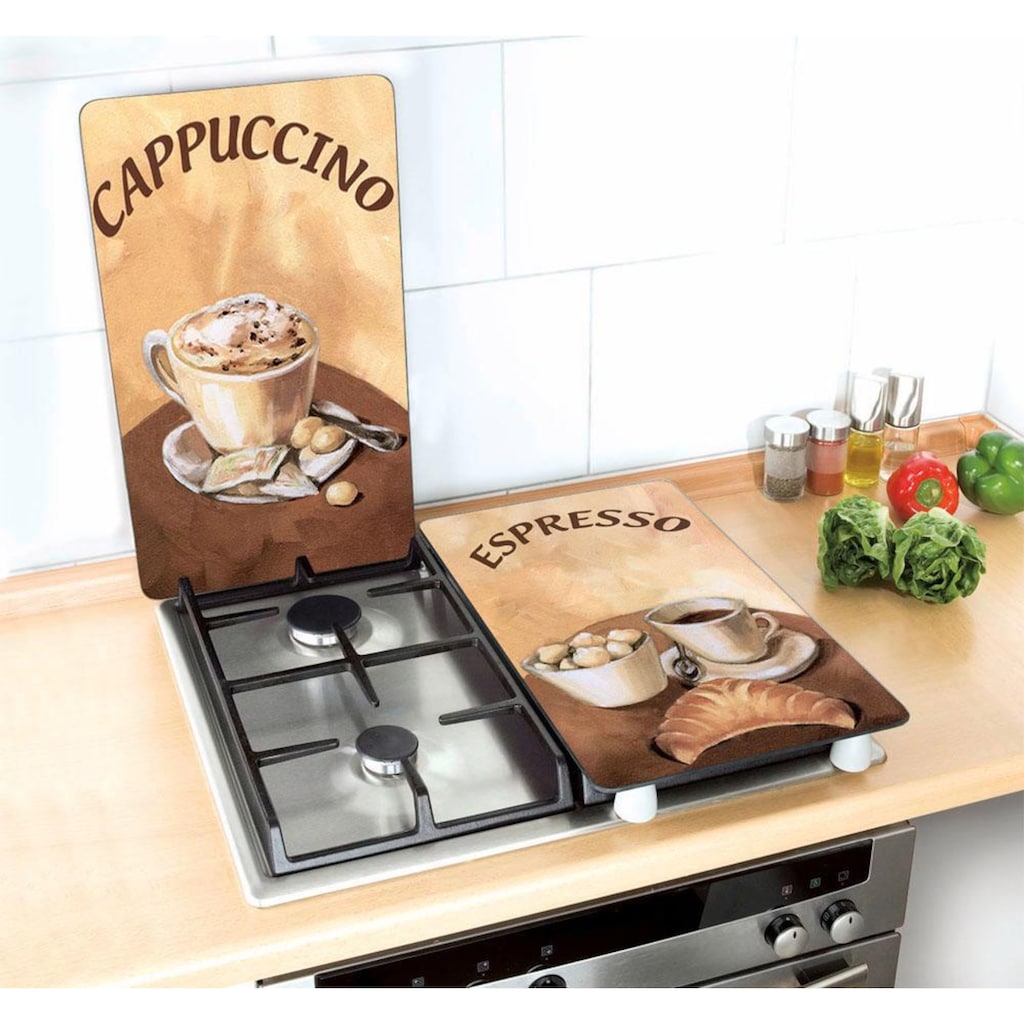 WENKO Herd-Abdeckplatte »Kaffee«, (Set, 2 tlg.)