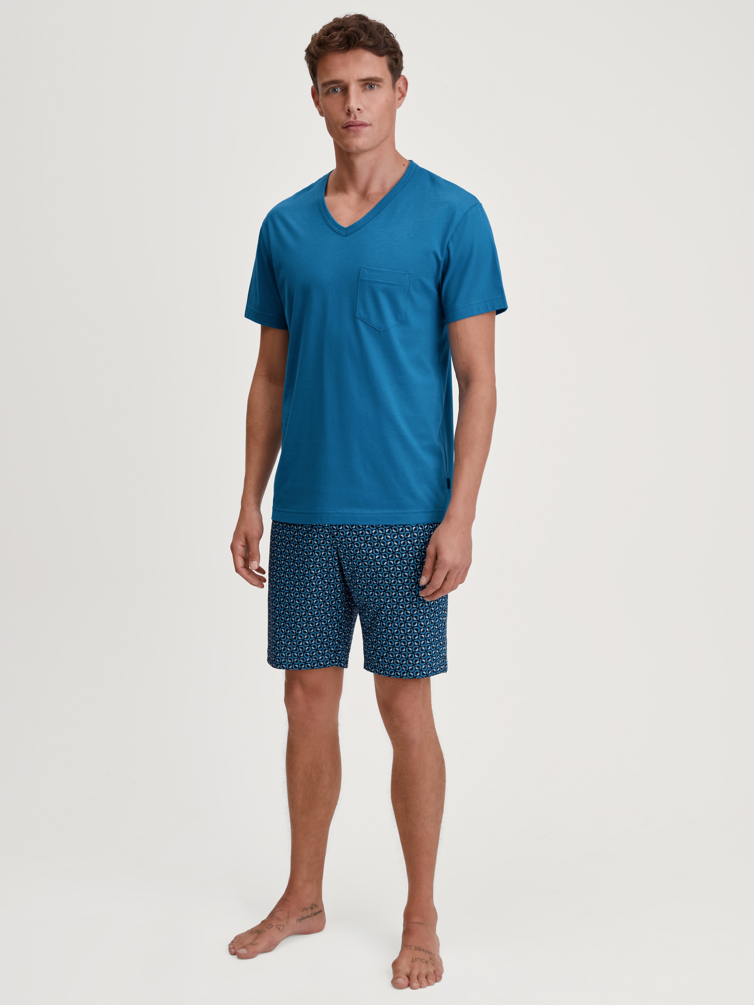 CALIDA Shorty "Relax Imprint 2" 2 Stk. tlg., V-Ausschnitt, Brusttasche, Kur günstig online kaufen