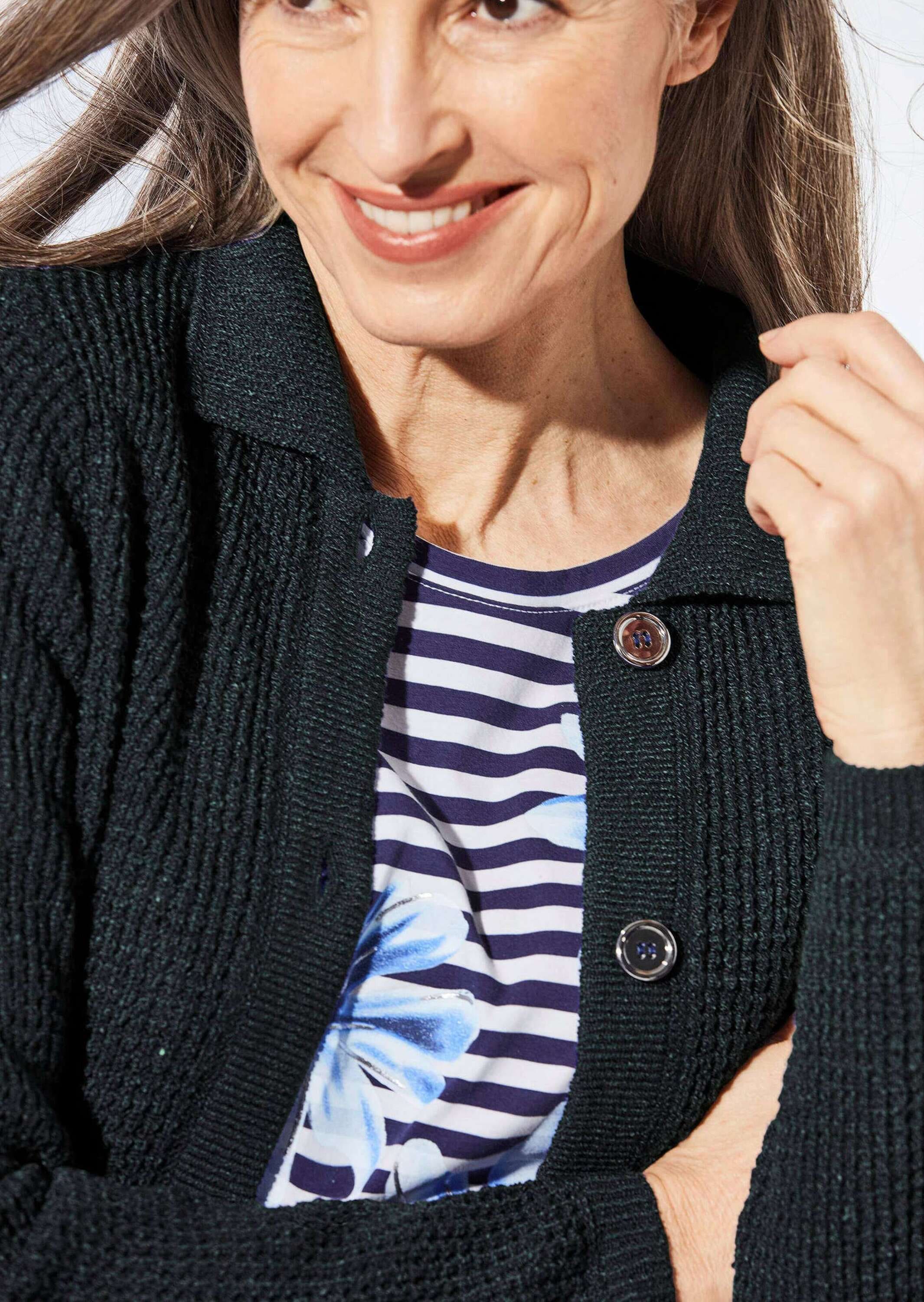 GOLDNER Strickjacke »Strickjacke Strickjacke mit Polokragen«
