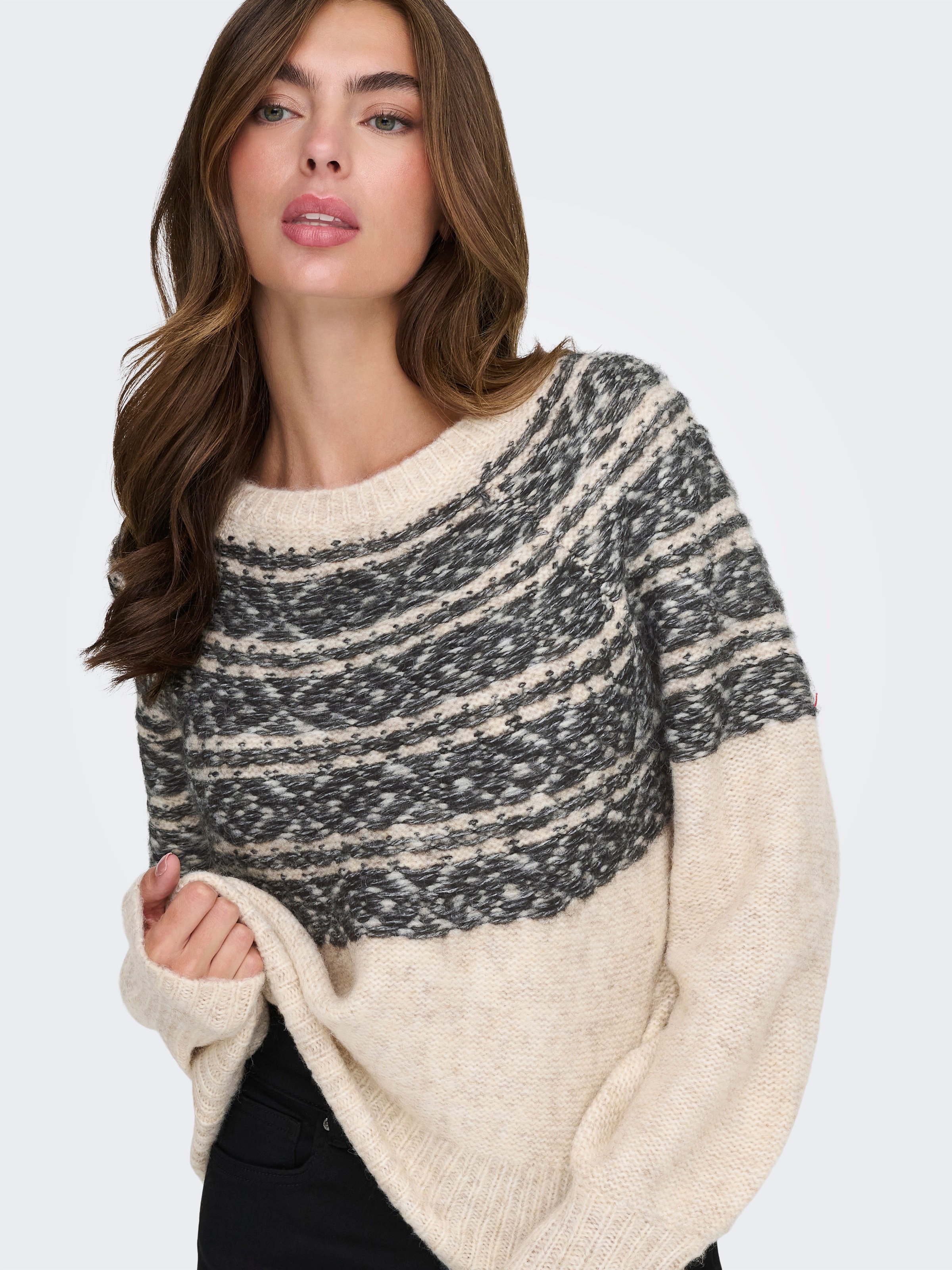 ONLY Strickpullover "ONLSIDONA LIFE LS JQ O-NECK KNT" günstig online kaufen