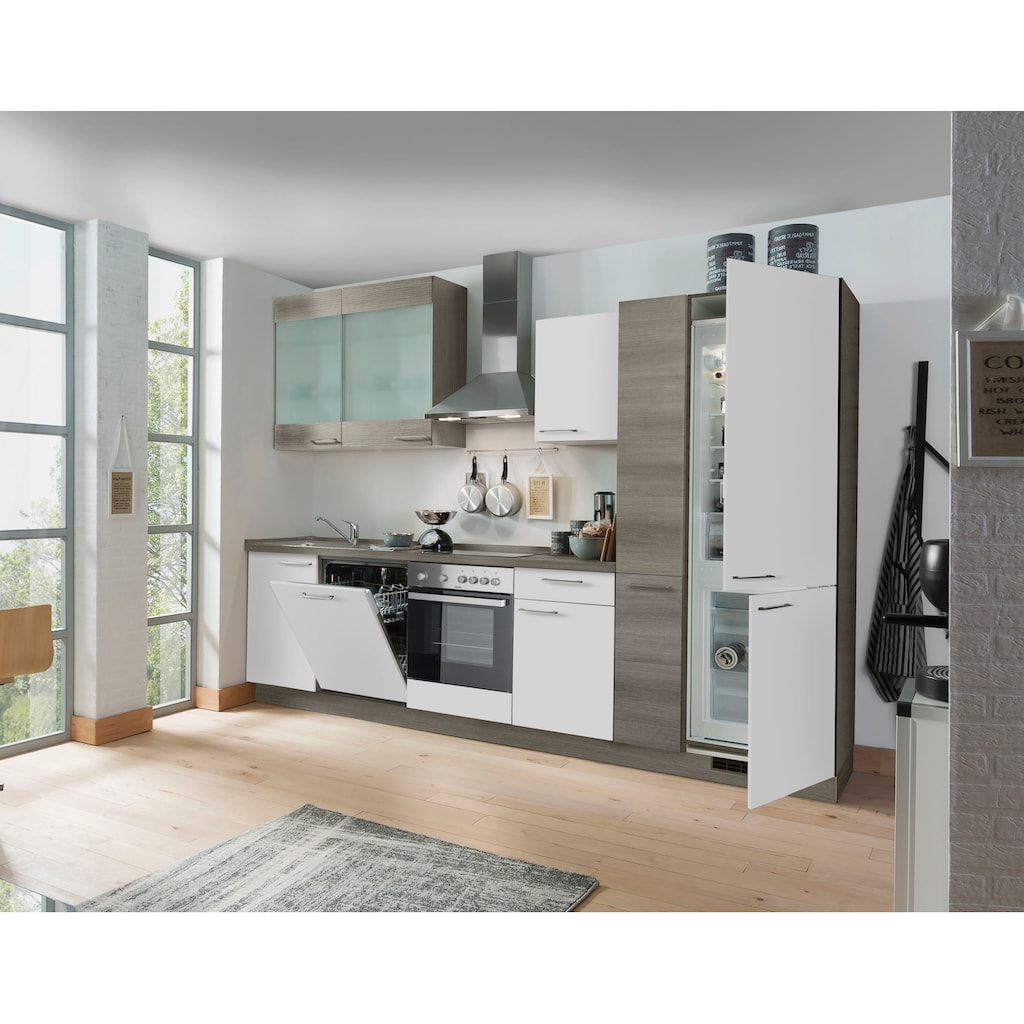 Express Küchen Küchenzeile »Trea«, ohne E-Geräte, vormontiert, mit Vollauszug und Soft-Close-Funktion, Breite 310 cm