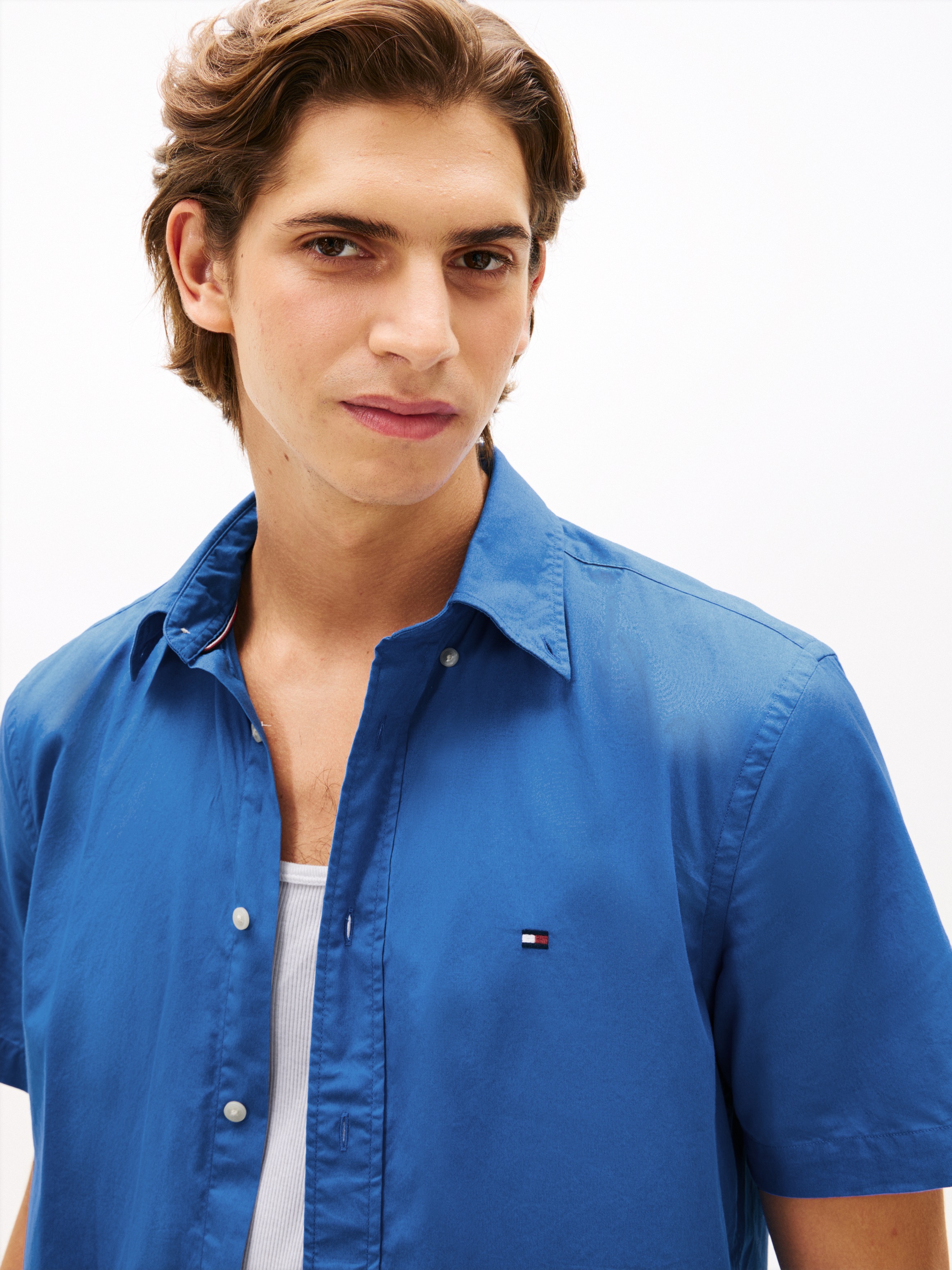 Tommy Hilfiger Kurzarmhemd »FLEX POPLIN SOLID« Regular fit mit Button-Down-Kragen