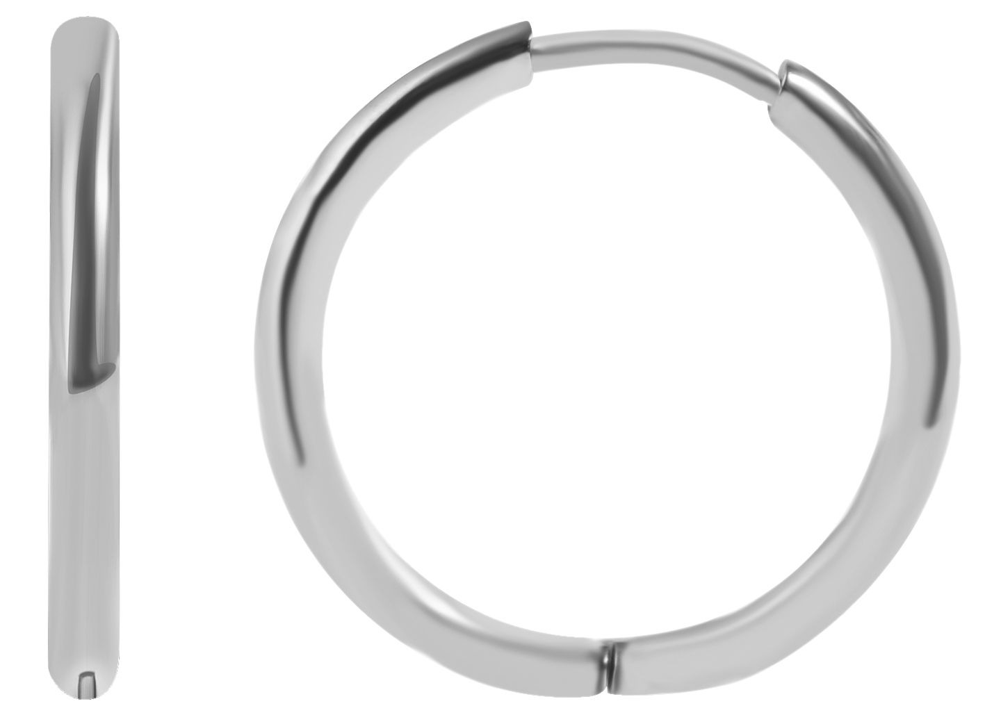 Adelia's Unisex Hinged Hoop Earrings Silver 2